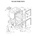 Whirlpool WDTA50SAKV0 tub and frame parts diagram