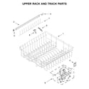 Whirlpool WDTA50SAKV0 upper rack and track parts diagram