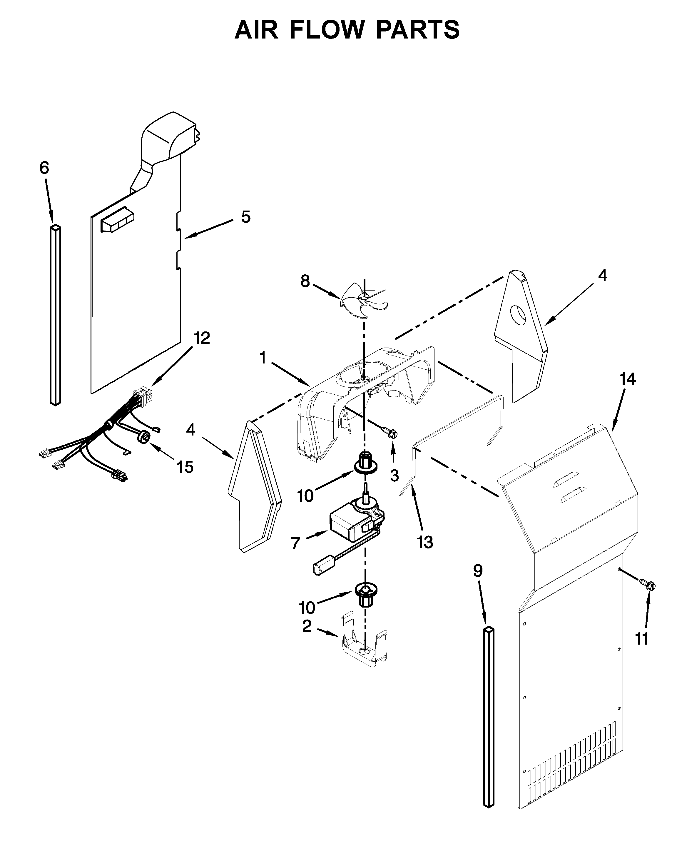 Whirlpool WRS331SDHM03 air flow parts diagram