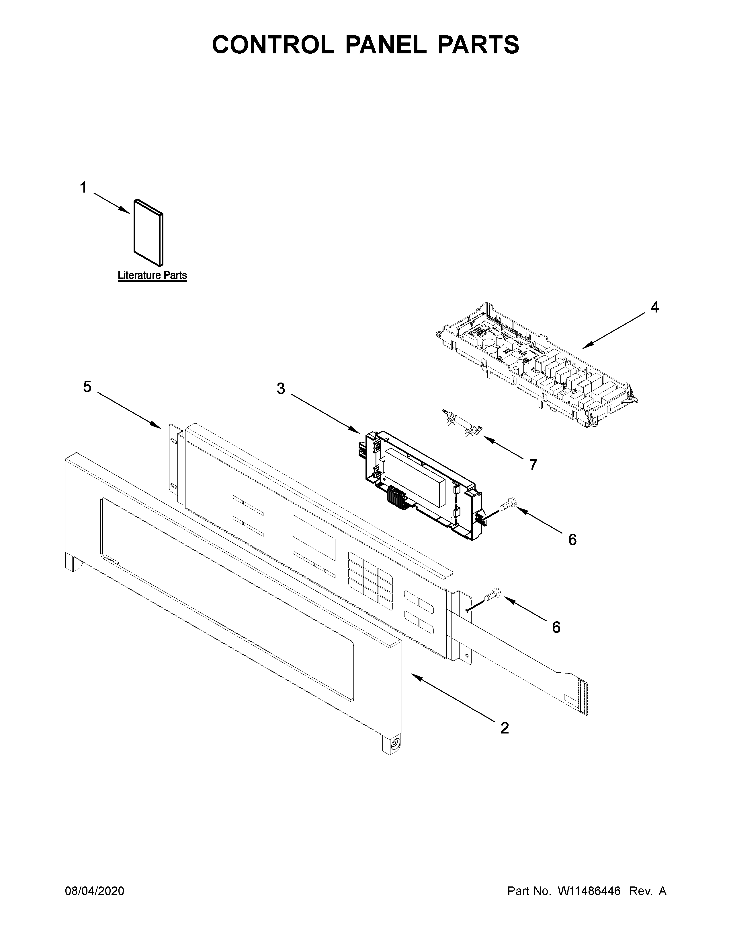 Whirlpool WOS11EM4EW02 control panel parts diagram