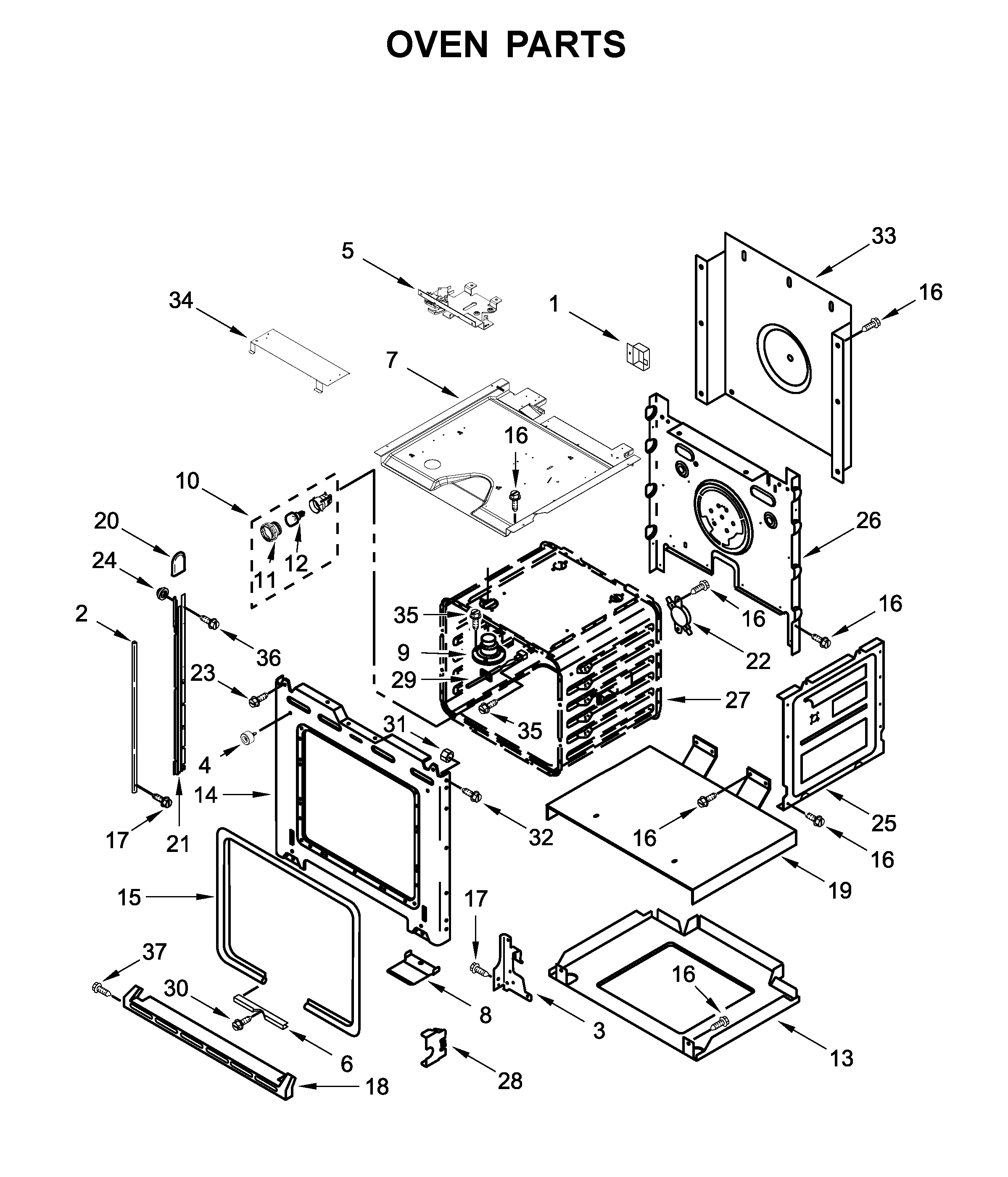 Whirlpool WOS11EM4EW02 oven parts diagram