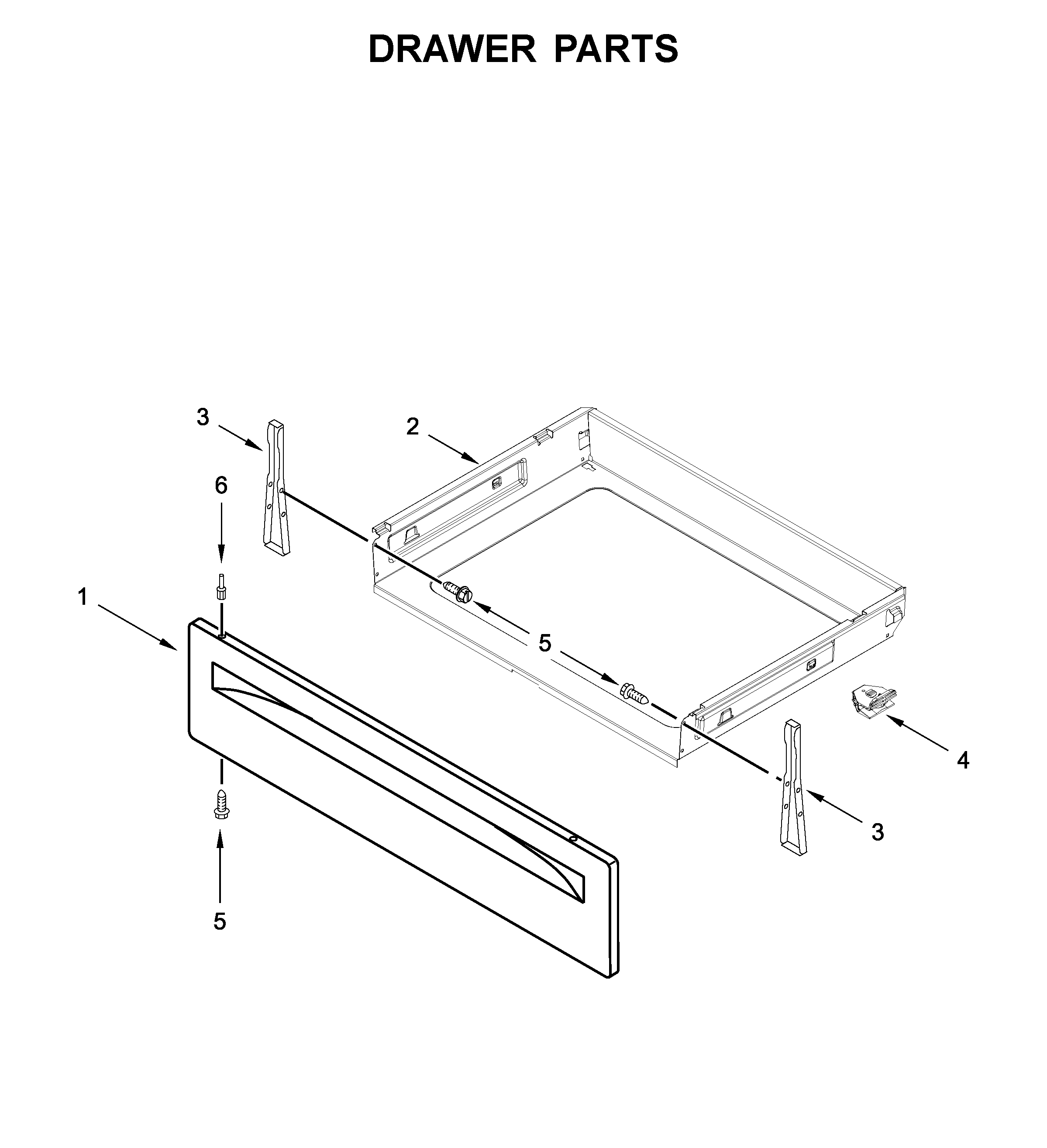 Whirlpool WFG515S0JB1 drawer parts diagram