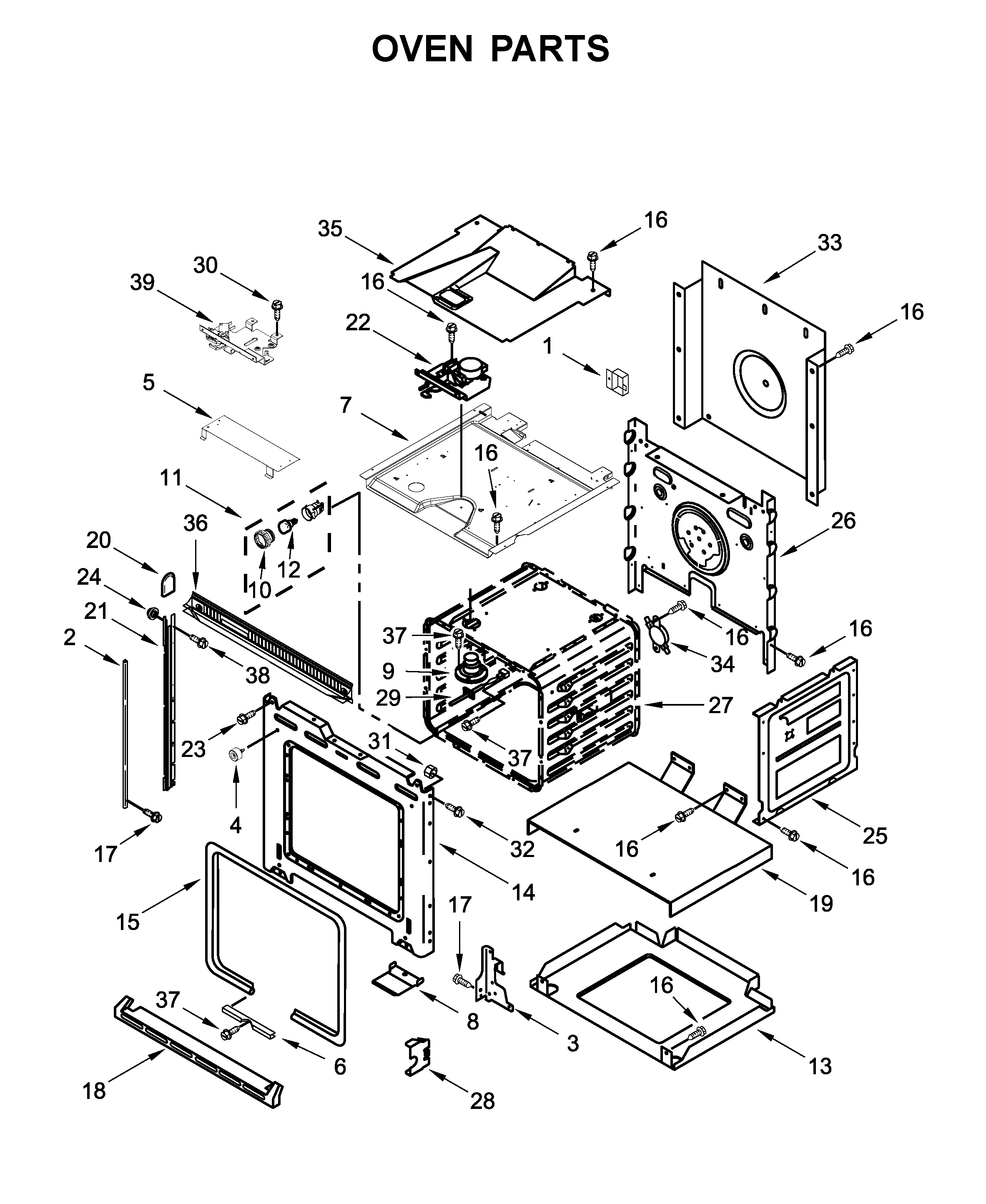 Whirlpool WOD51ES4EB02 oven parts diagram