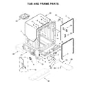 KitchenAid KDTE204KBL0 tub and frame parts diagram