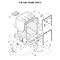 KitchenAid KDFE204KPS0 tub and frame parts diagram