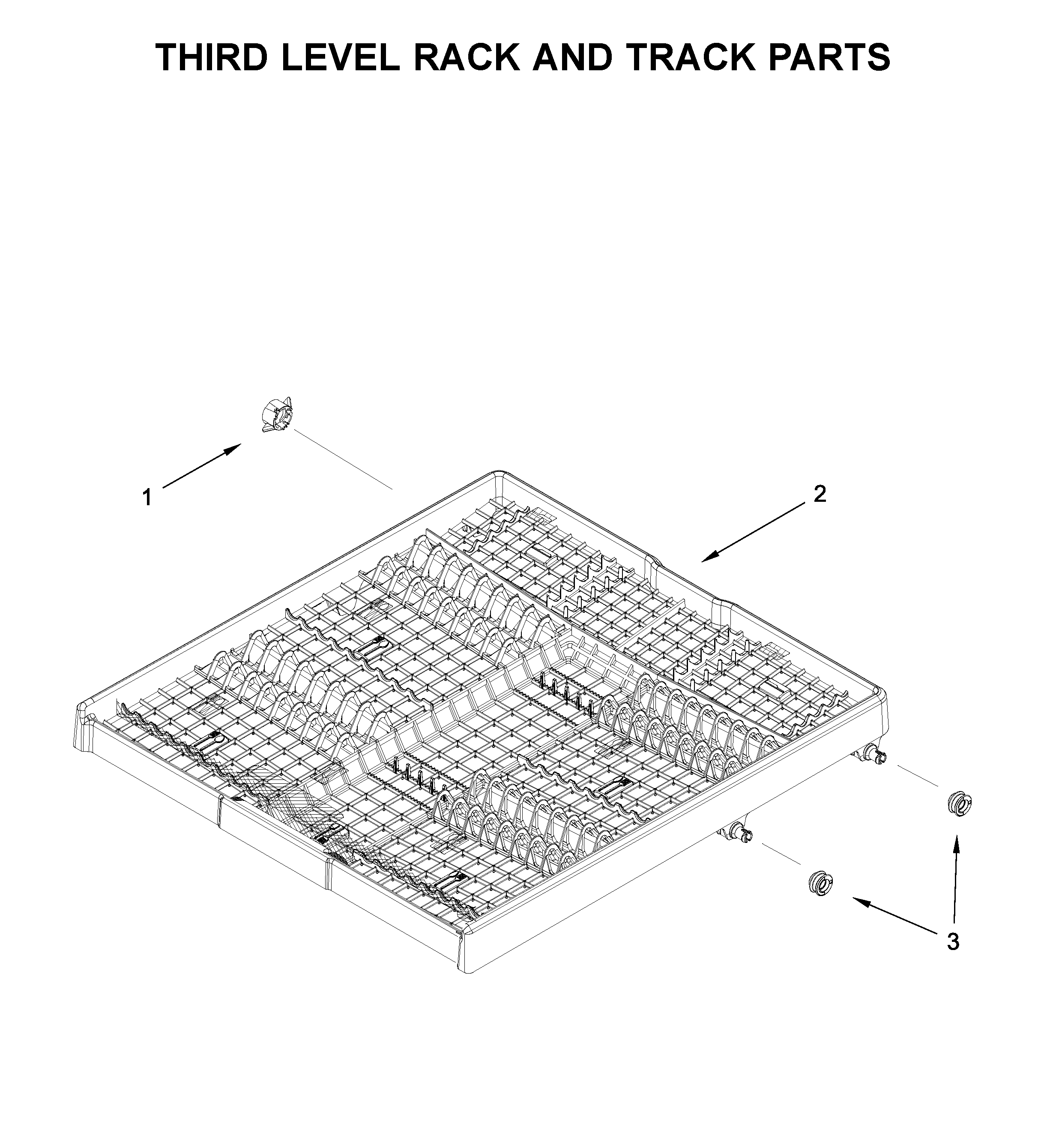 KitchenAid KDFE204KBS0 third level rack and track parts diagram