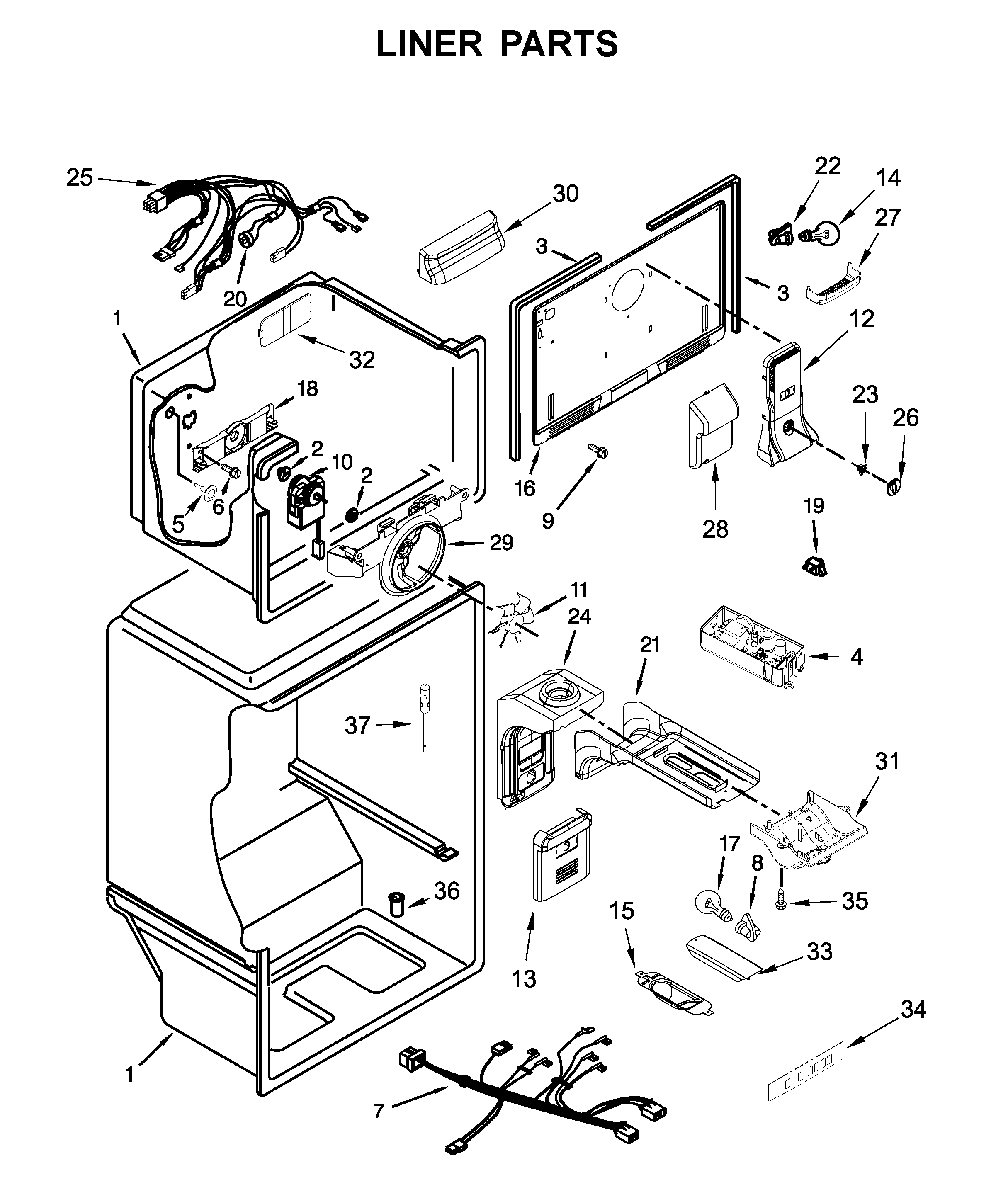 Maytag MRT311FFFM00 liner parts diagram