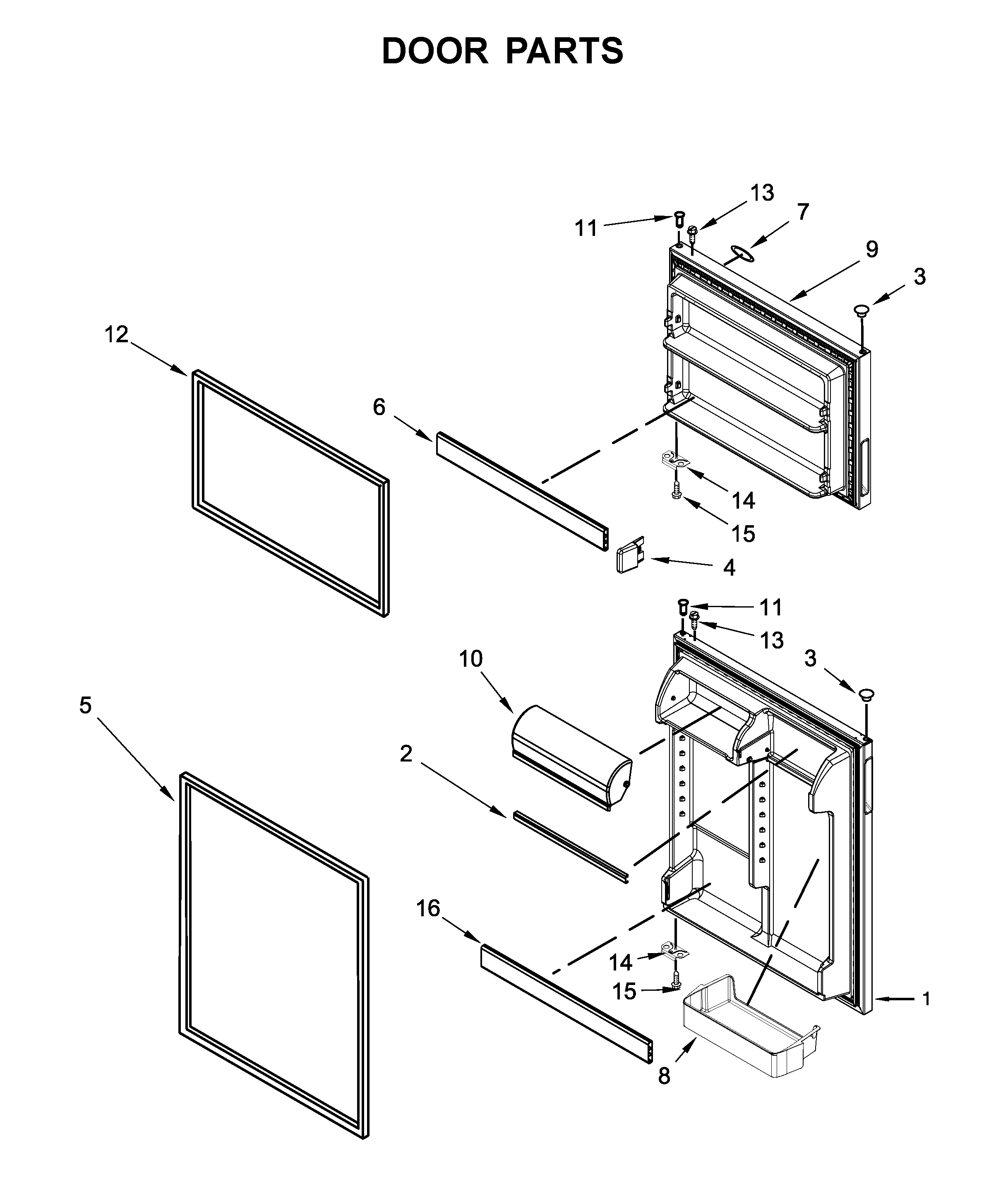 Maytag MRT311FFFM00 door parts diagram