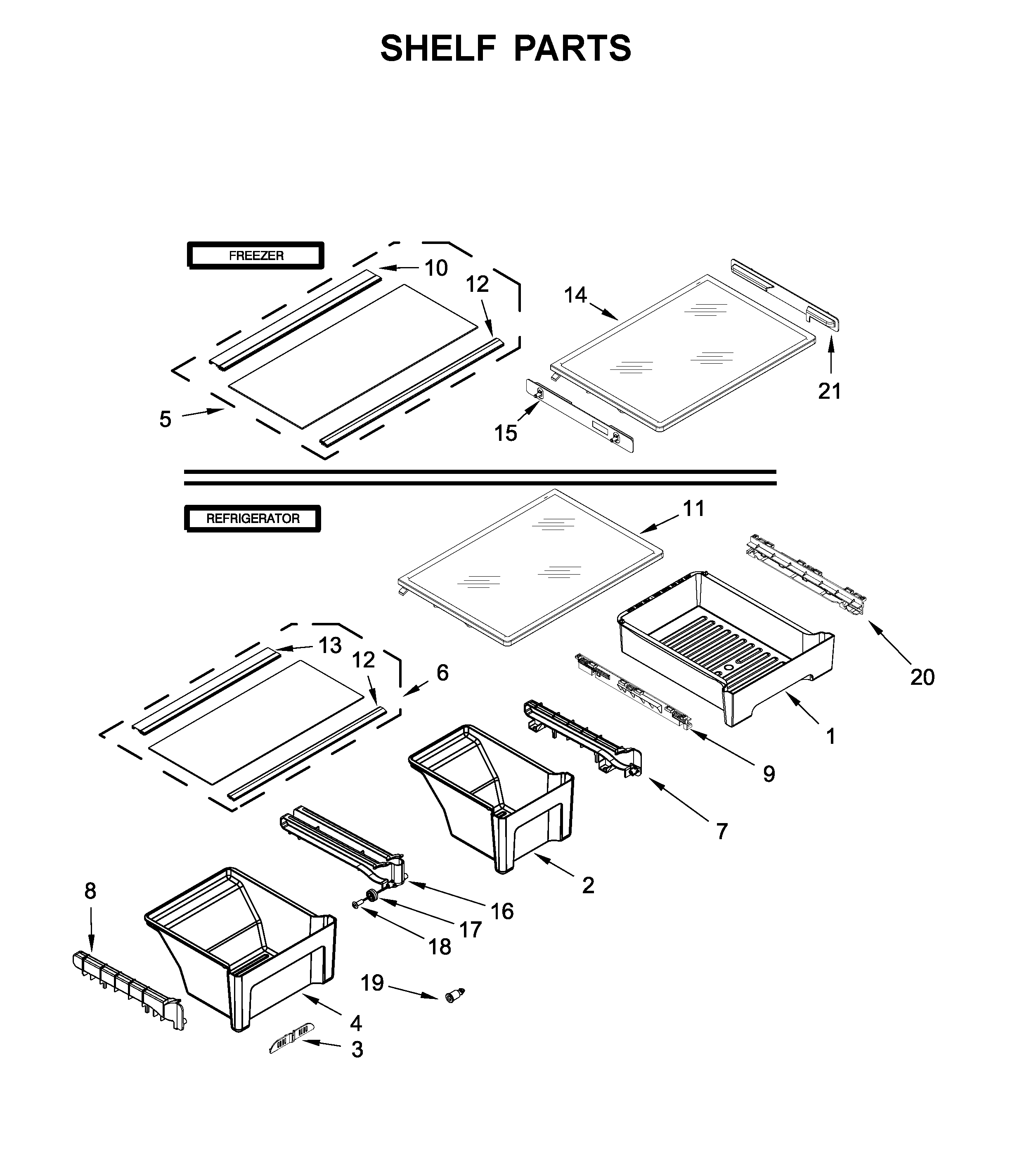 Maytag MRT311FFFM00 shelf parts diagram