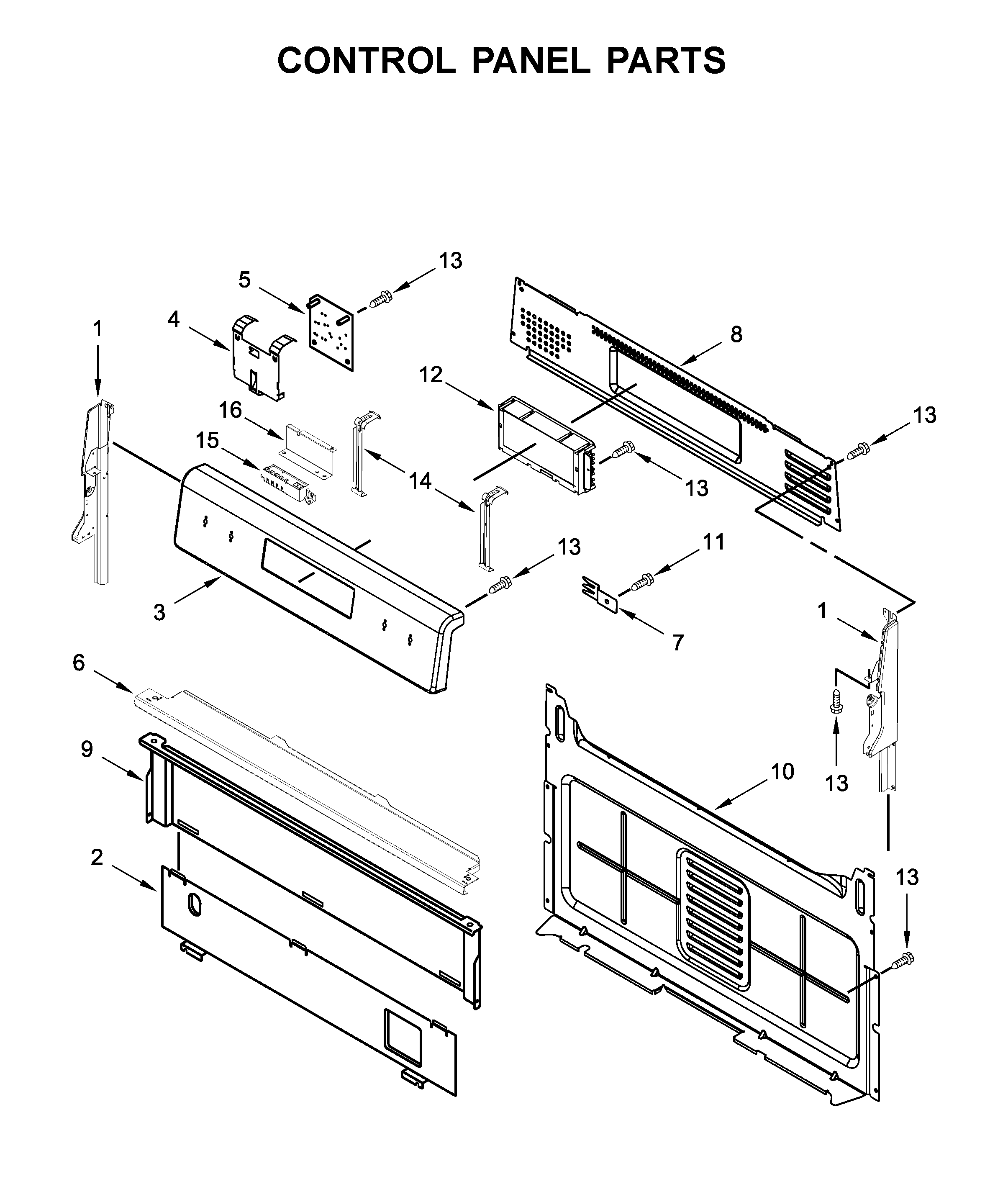 Maytag MGR6600FW2 control panel parts diagram