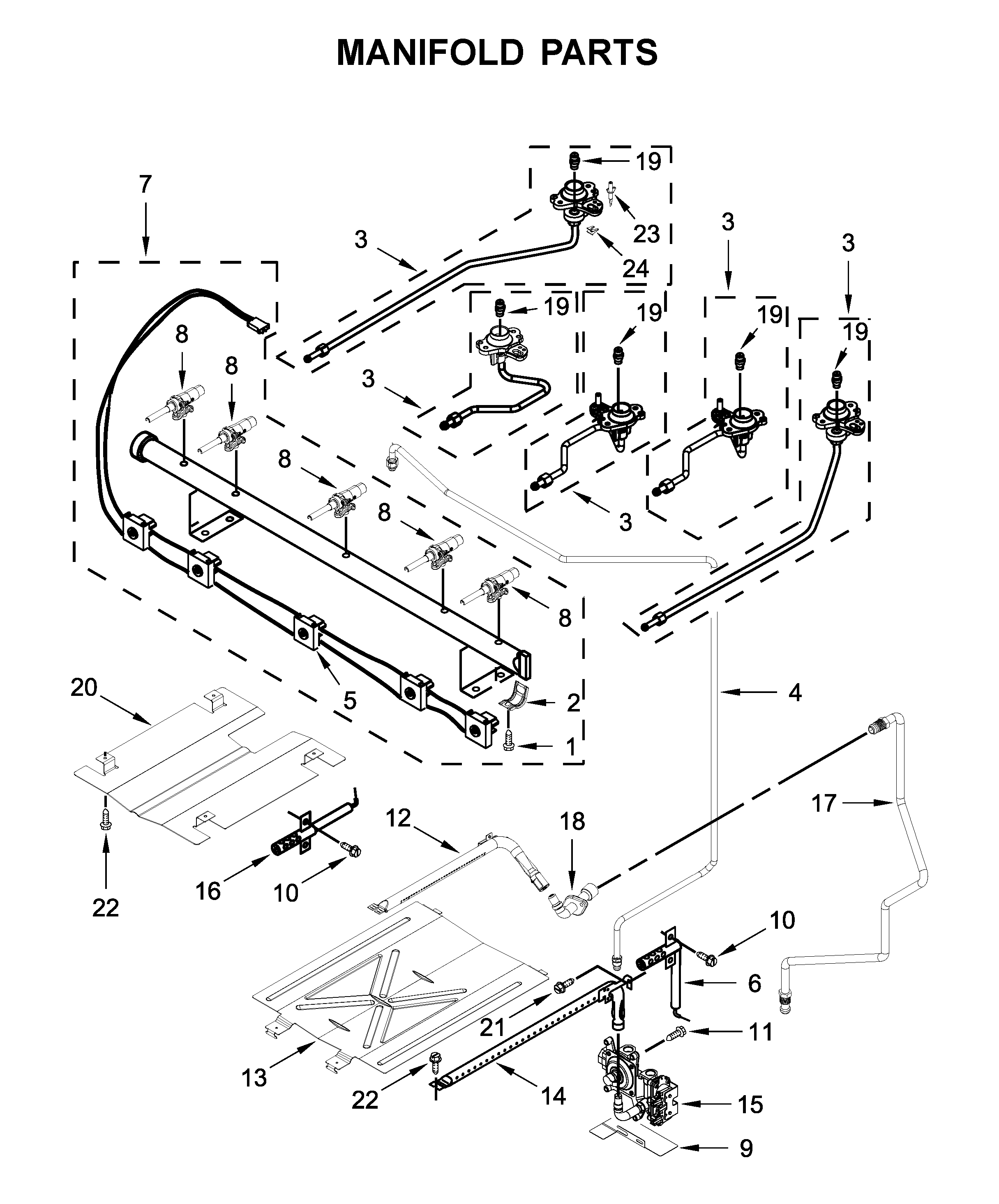 Maytag MGR6600FW2 manifold parts diagram