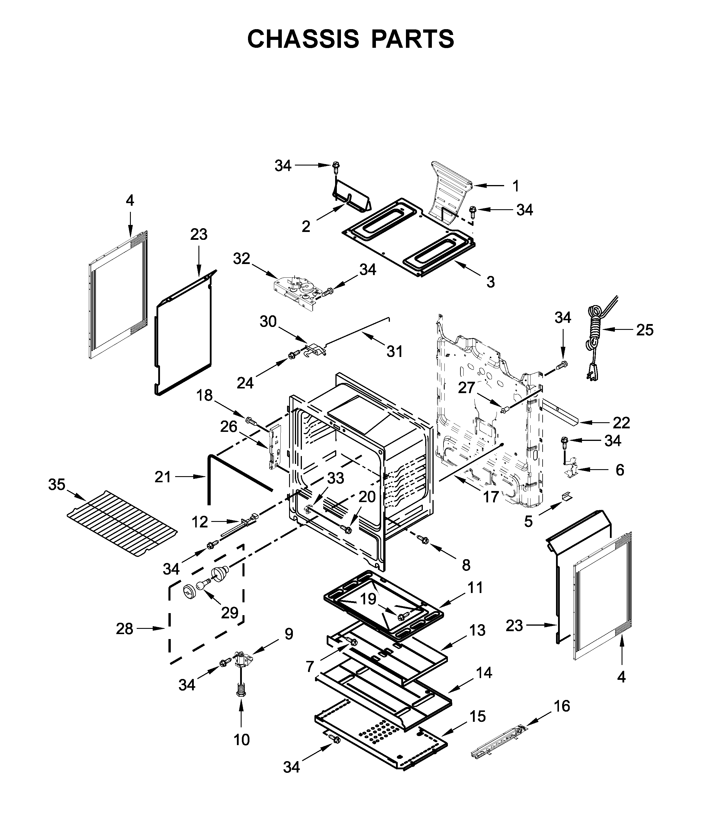 Maytag MGR6600FW2 chassis parts diagram