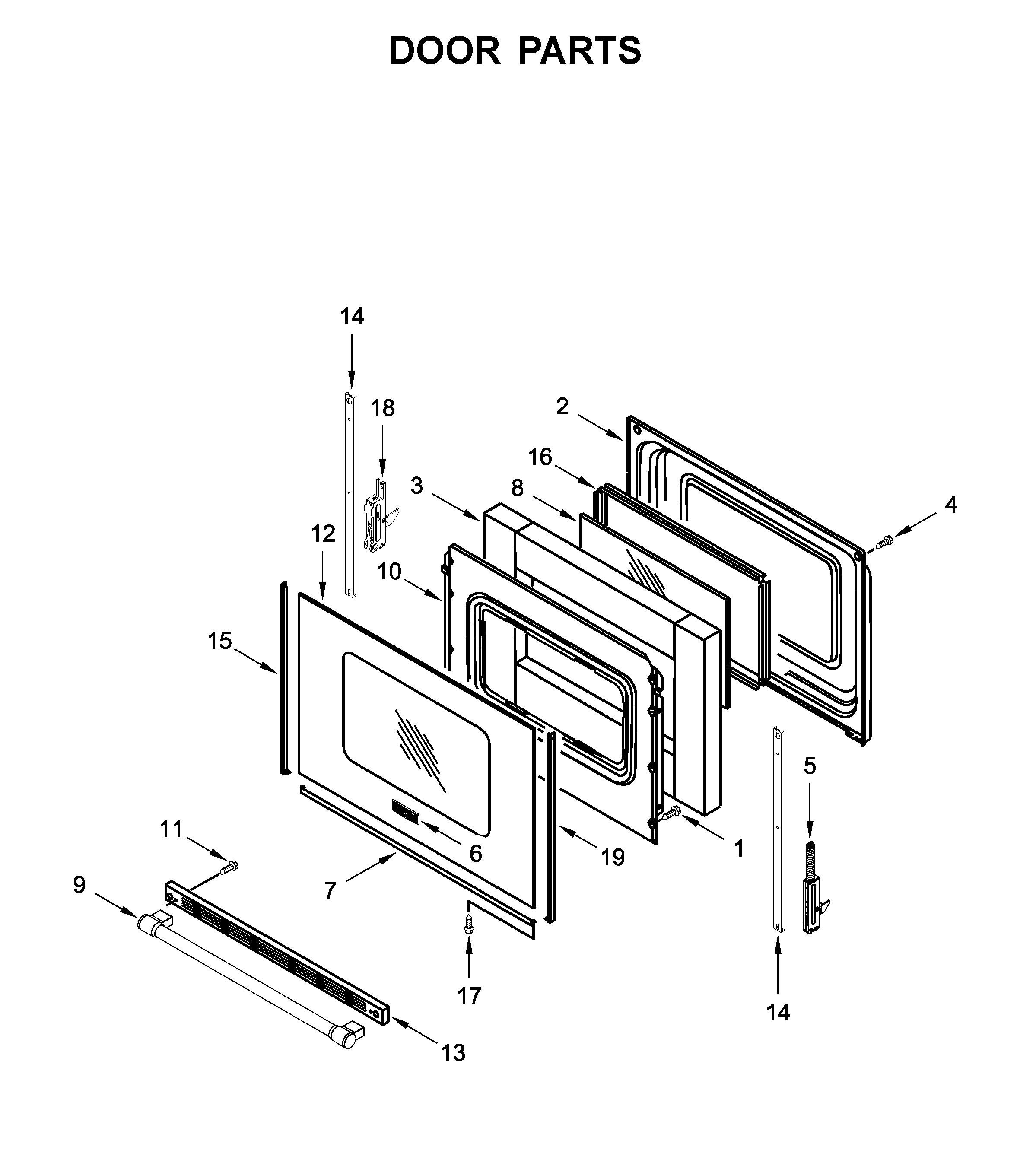 Maytag MGR6600FW2 door parts diagram