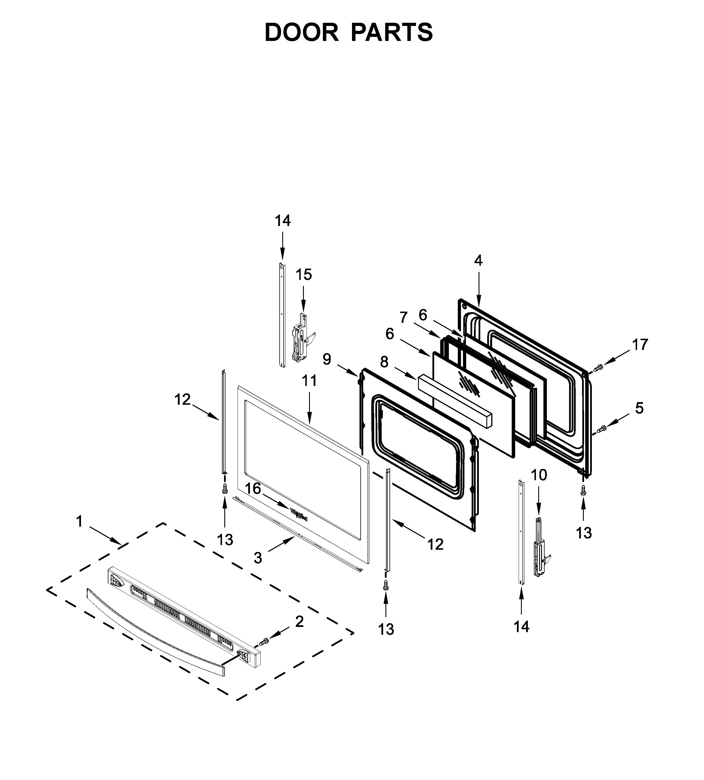 Whirlpool WFG525S0JV1 door parts diagram