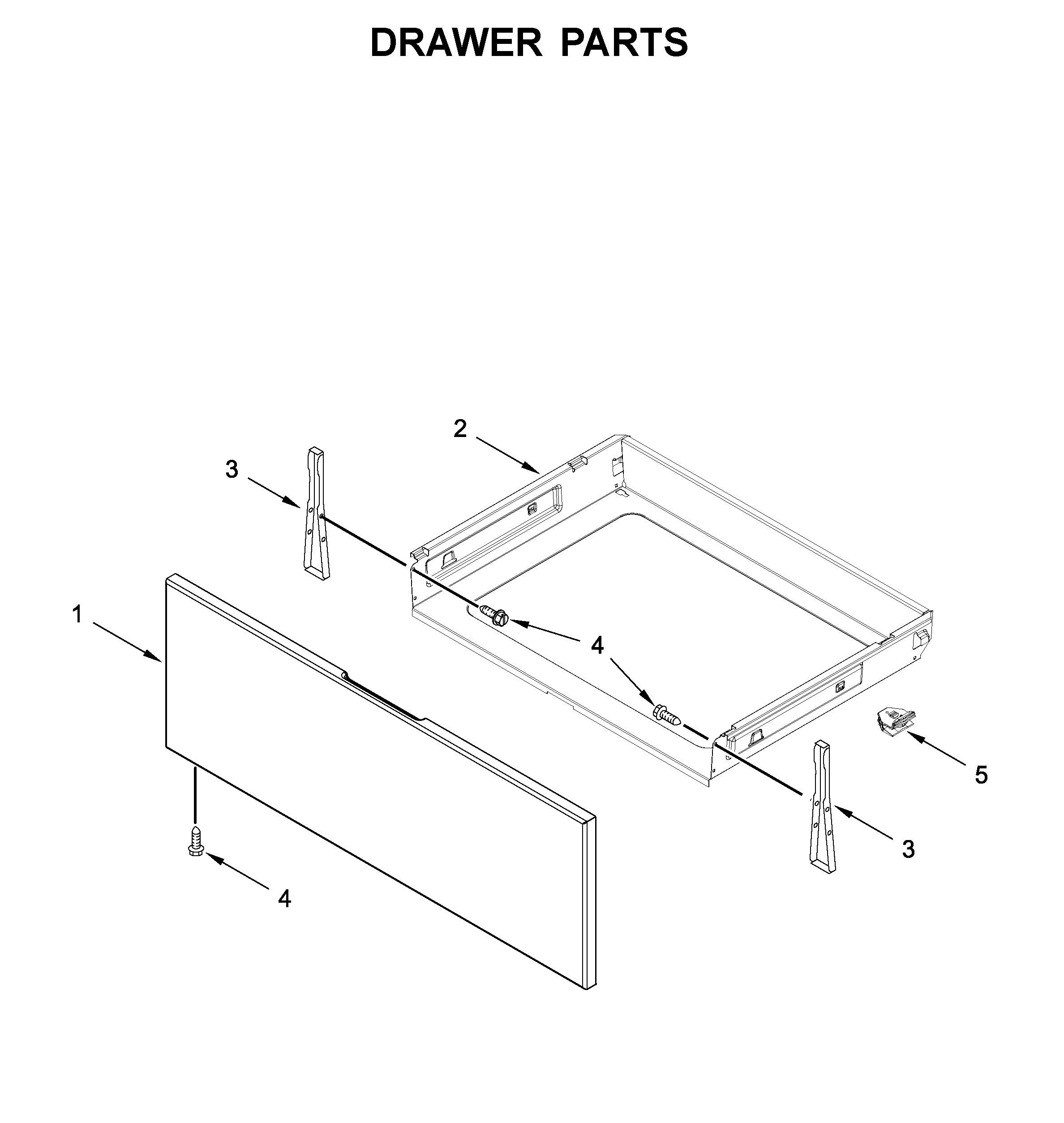 Whirlpool WFG525S0JV1 drawer parts diagram