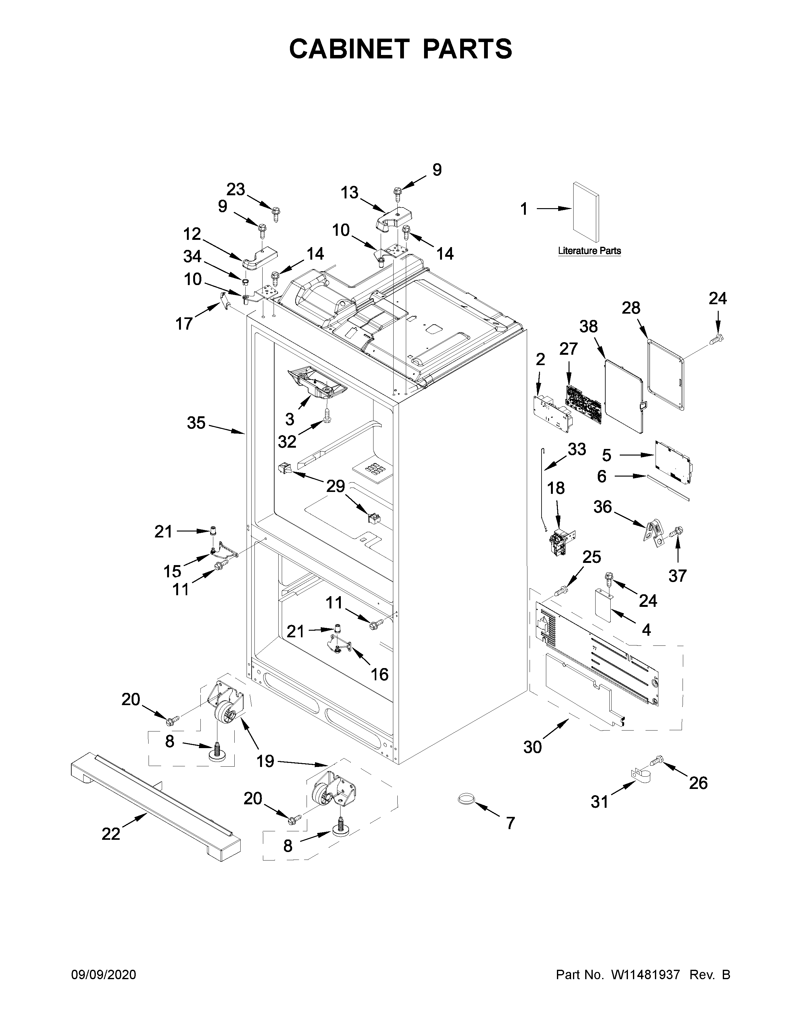 KitchenAid KRMF706ESS04 cabinet parts diagram
