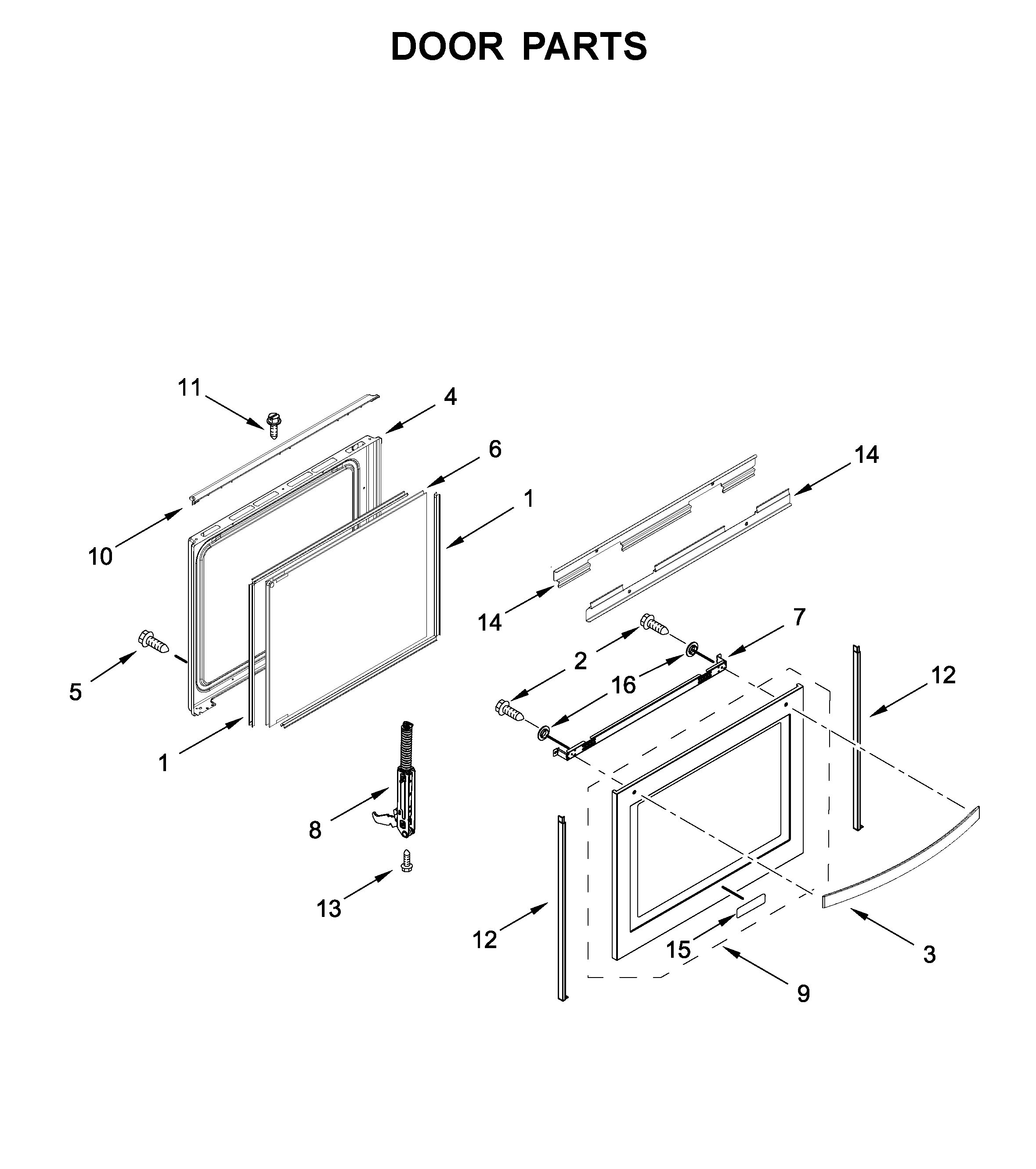 Whirlpool WFG975H0HV1 door parts diagram