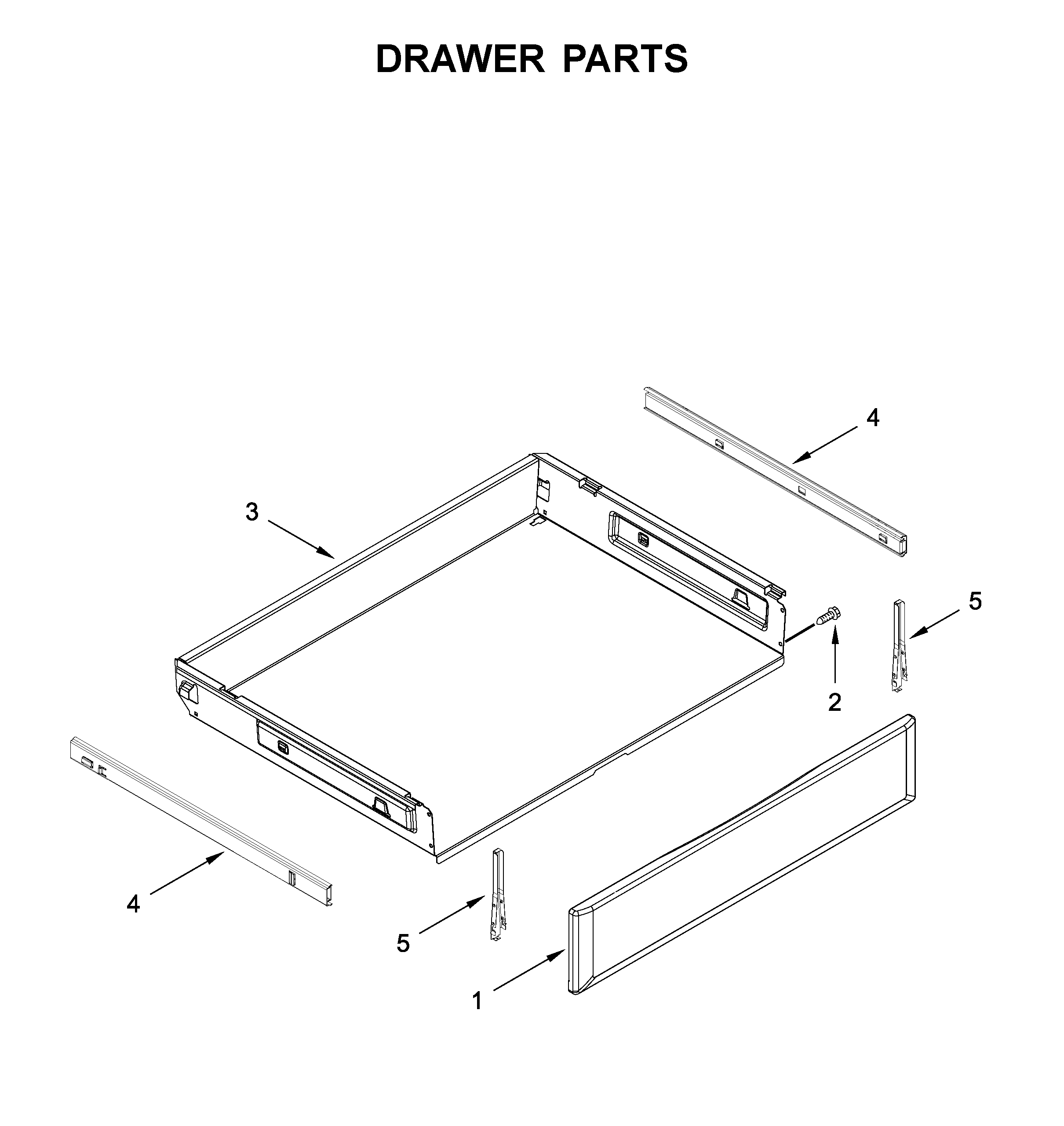 KitchenAid KFGG500EWH3 drawer parts diagram