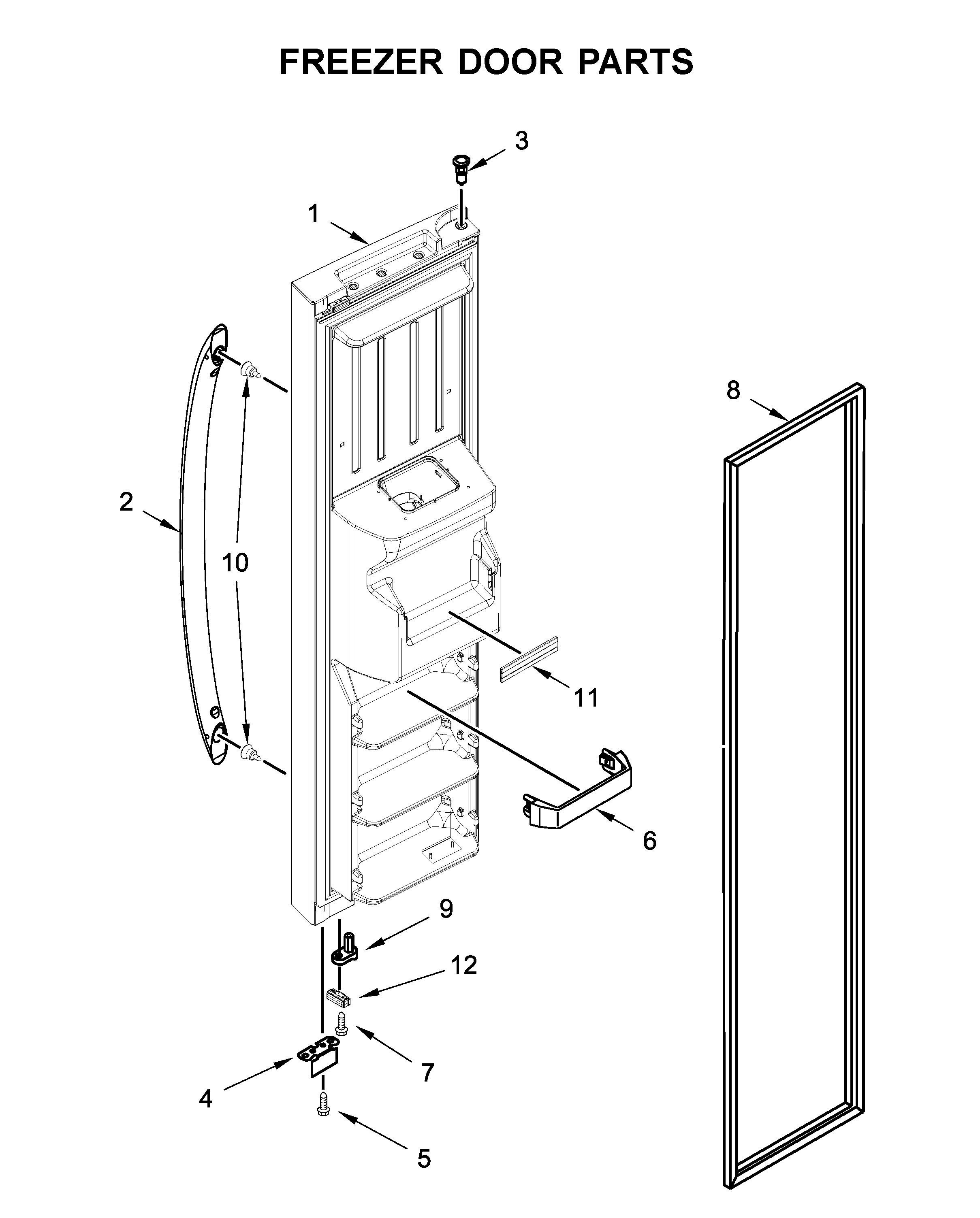 Whirlpool WRS315SDHT05 freezer door parts diagram