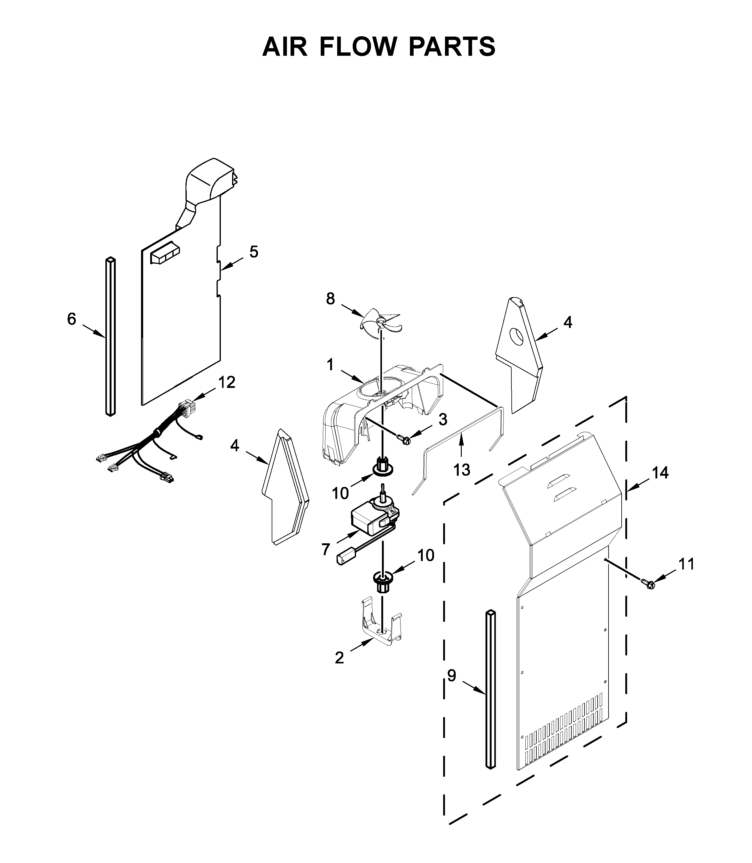 Whirlpool WRS315SDHT05 air flow parts diagram