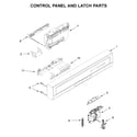 Whirlpool WDF330PAHW4 control panel and latch parts diagram