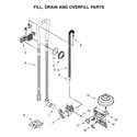 Whirlpool WDF330PAHW4 fill, drain and overfill parts diagram