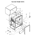 Whirlpool WDF330PAHW4 tub and frame parts diagram