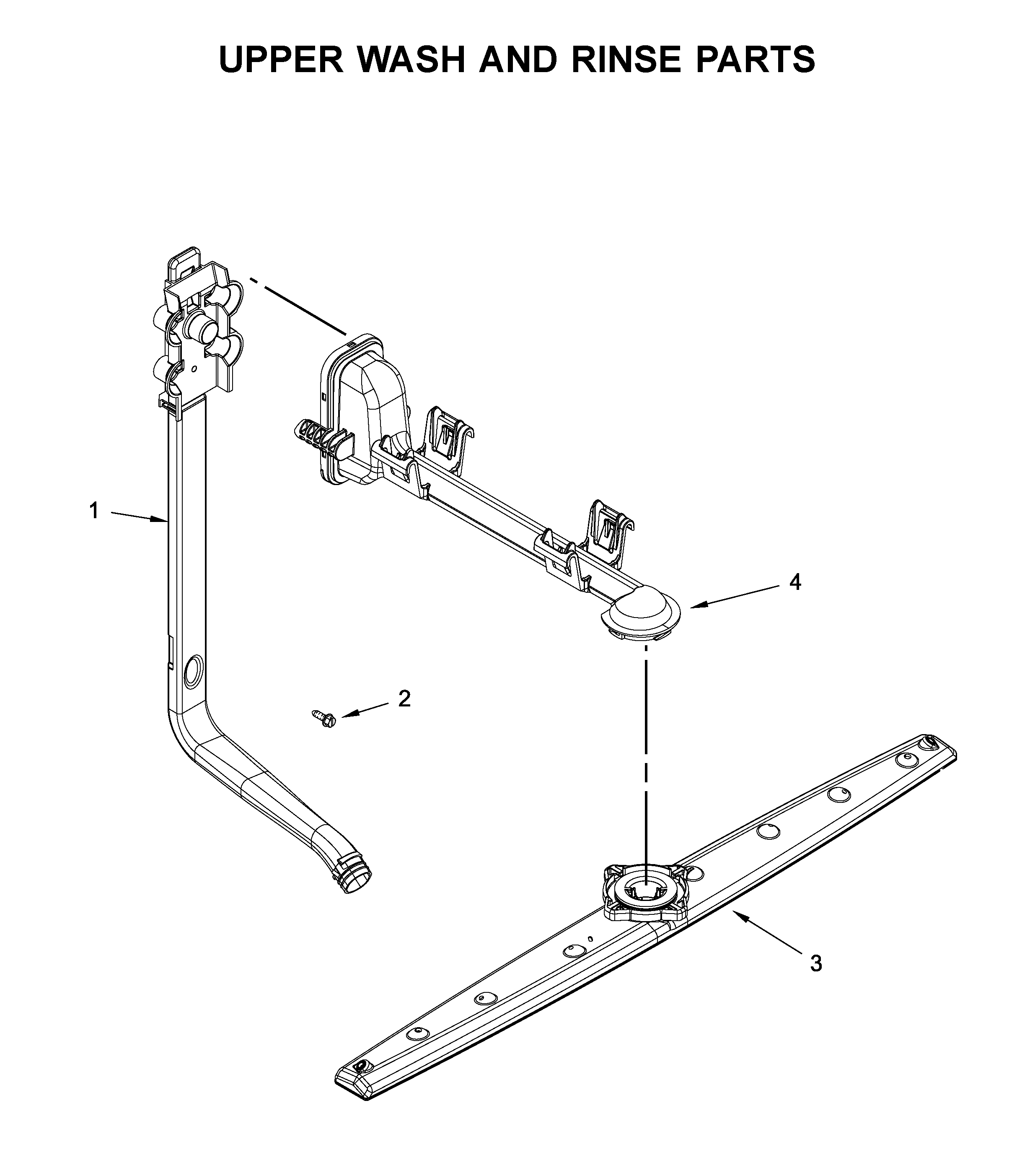 Whirlpool WDF330PAHB4 upper wash and rinse parts diagram