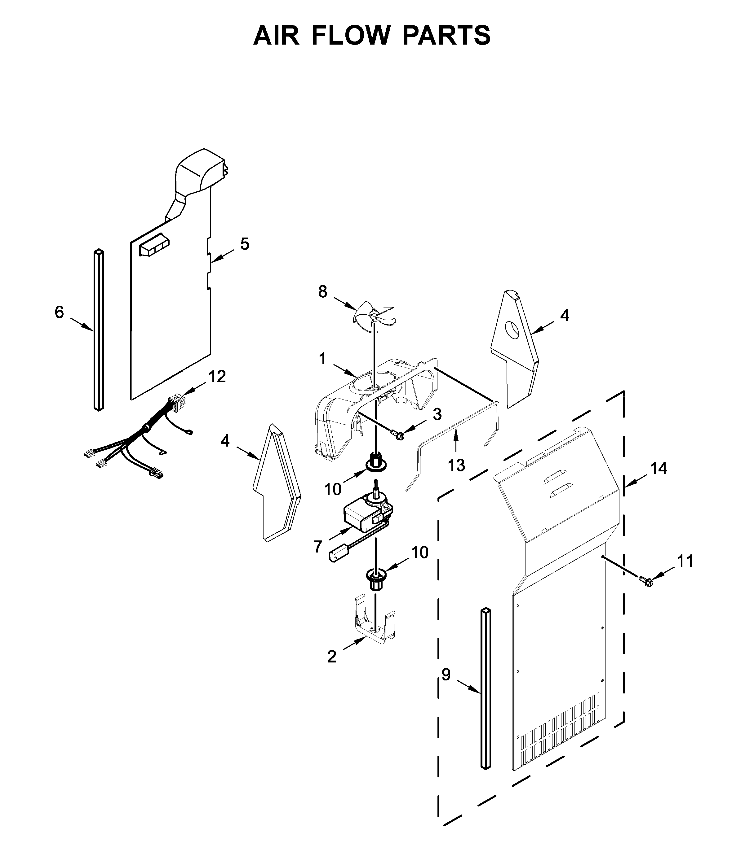 Whirlpool WRS315SDHB02 air flow parts diagram