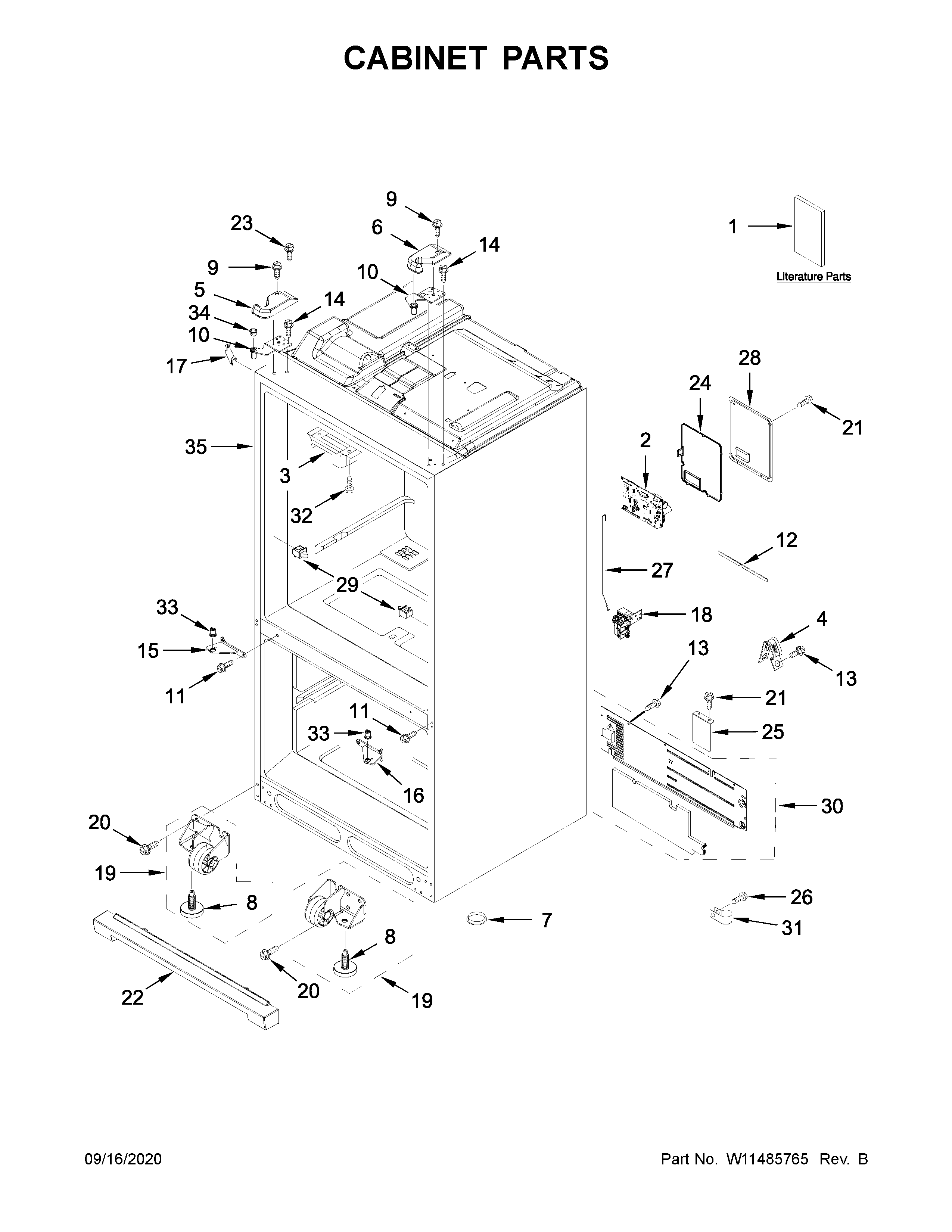 KitchenAid KRFF507HBS02 cabinet parts diagram