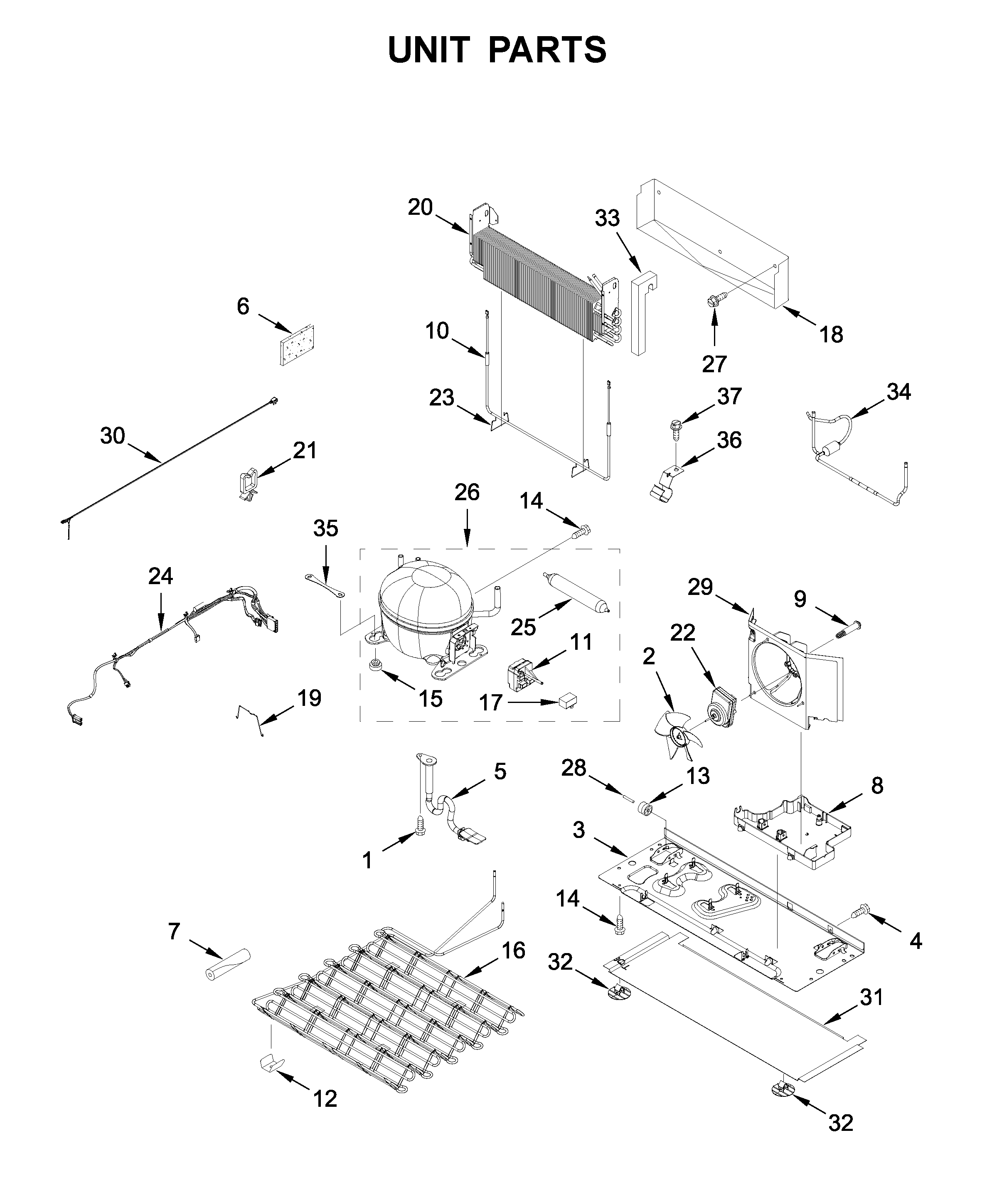 KitchenAid KRFF507HBS02 unit parts diagram