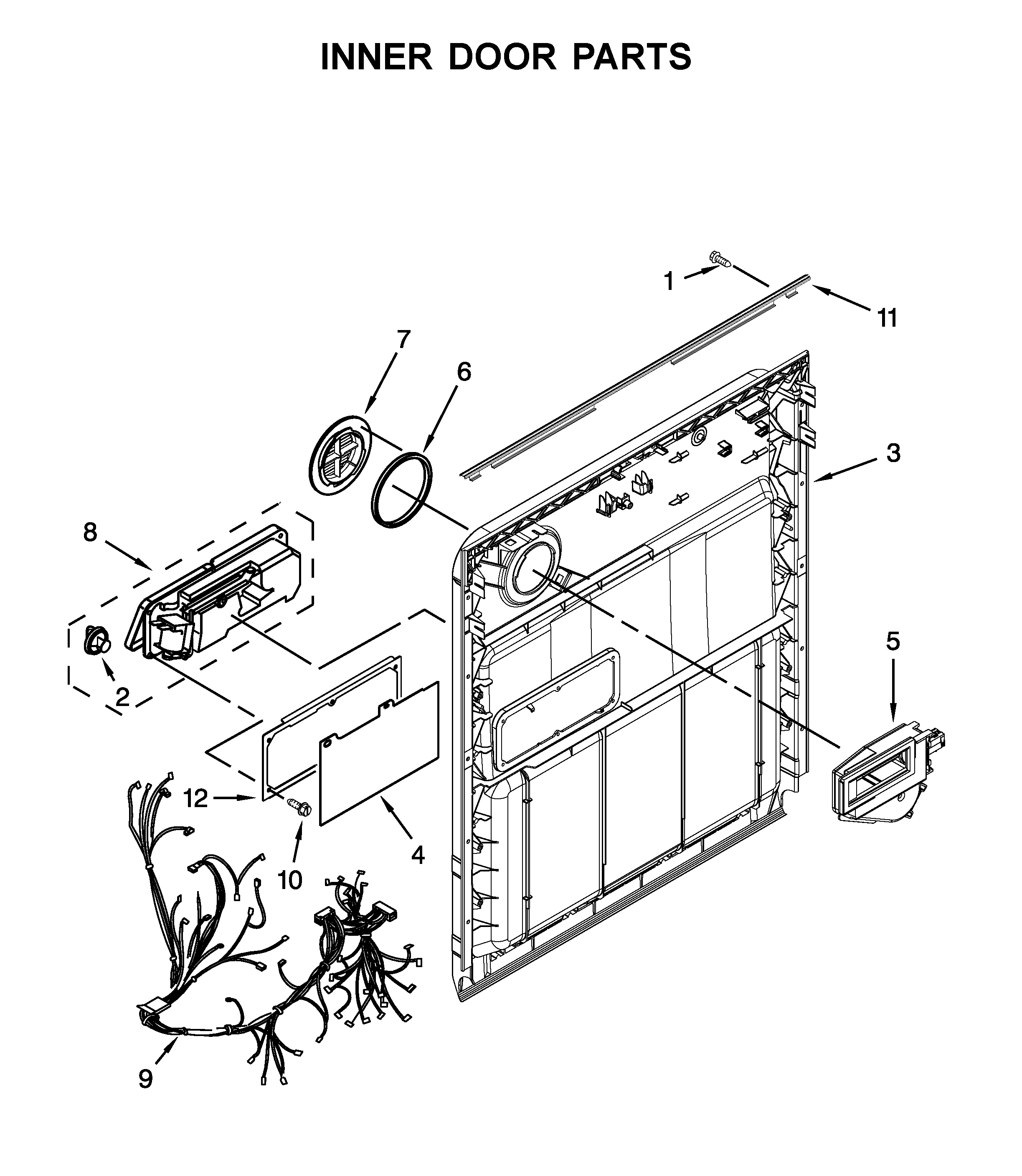 Whirlpool WDF520PADW9 inner door parts diagram