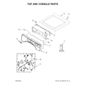 Whirlpool WED6620HW1 top and console parts diagram