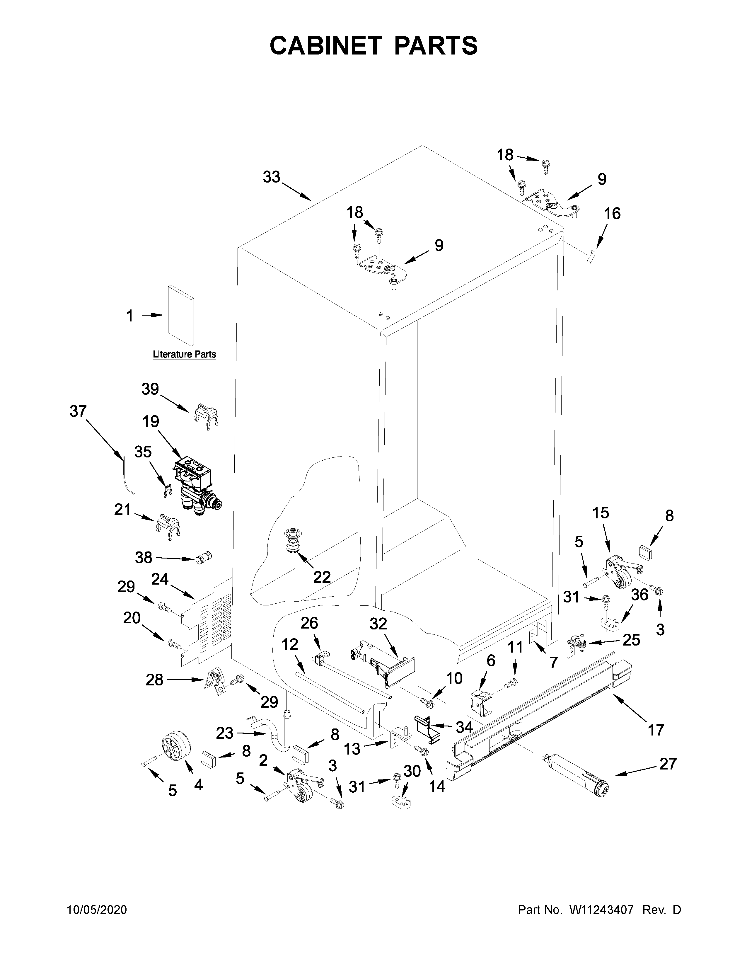 Maytag MSS25C4MGW00 cabinet parts diagram