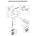 Maytag MSS25C4MGZ00 motor and ice container parts diagram