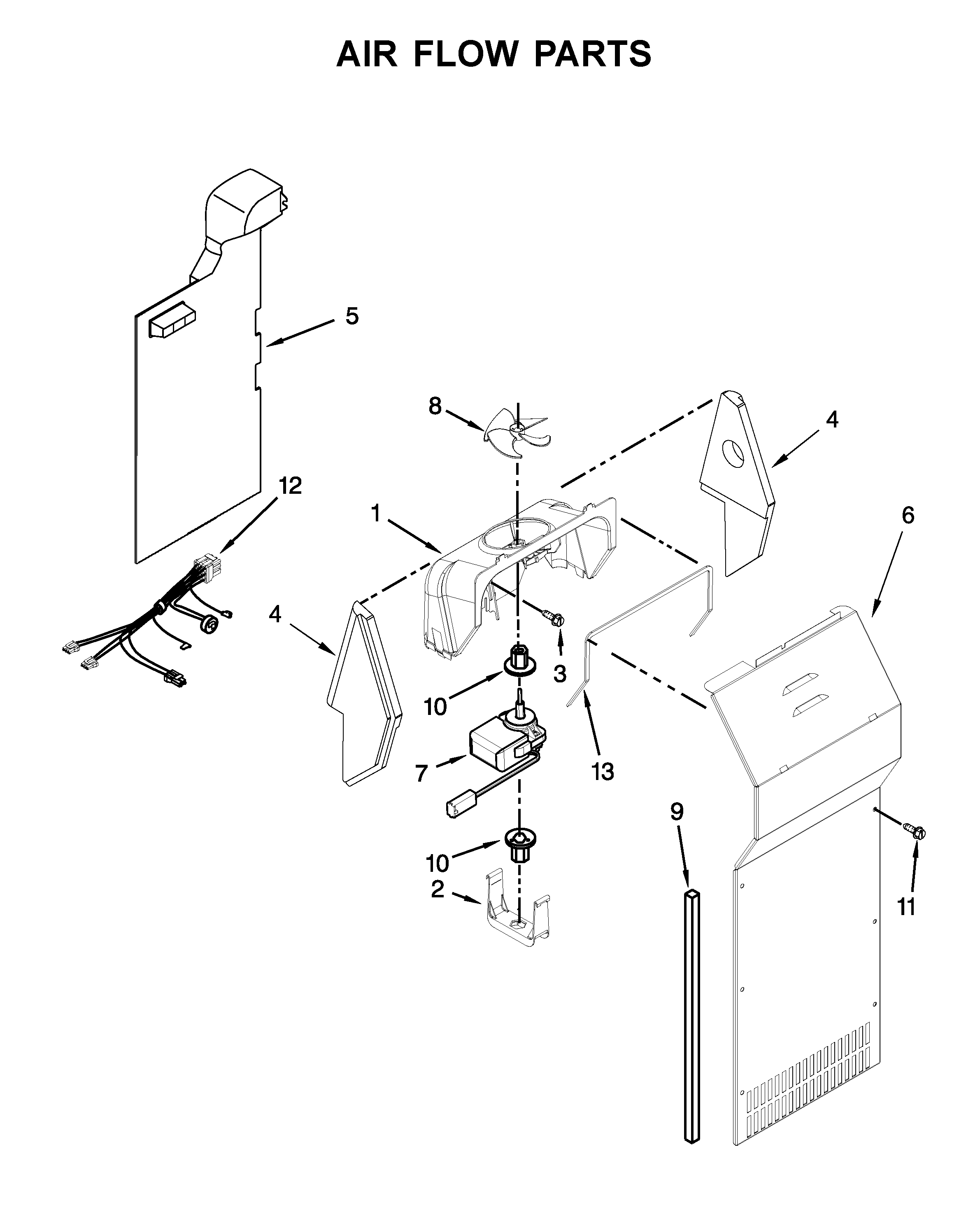 Maytag MSS25C4MGW00 air flow parts diagram