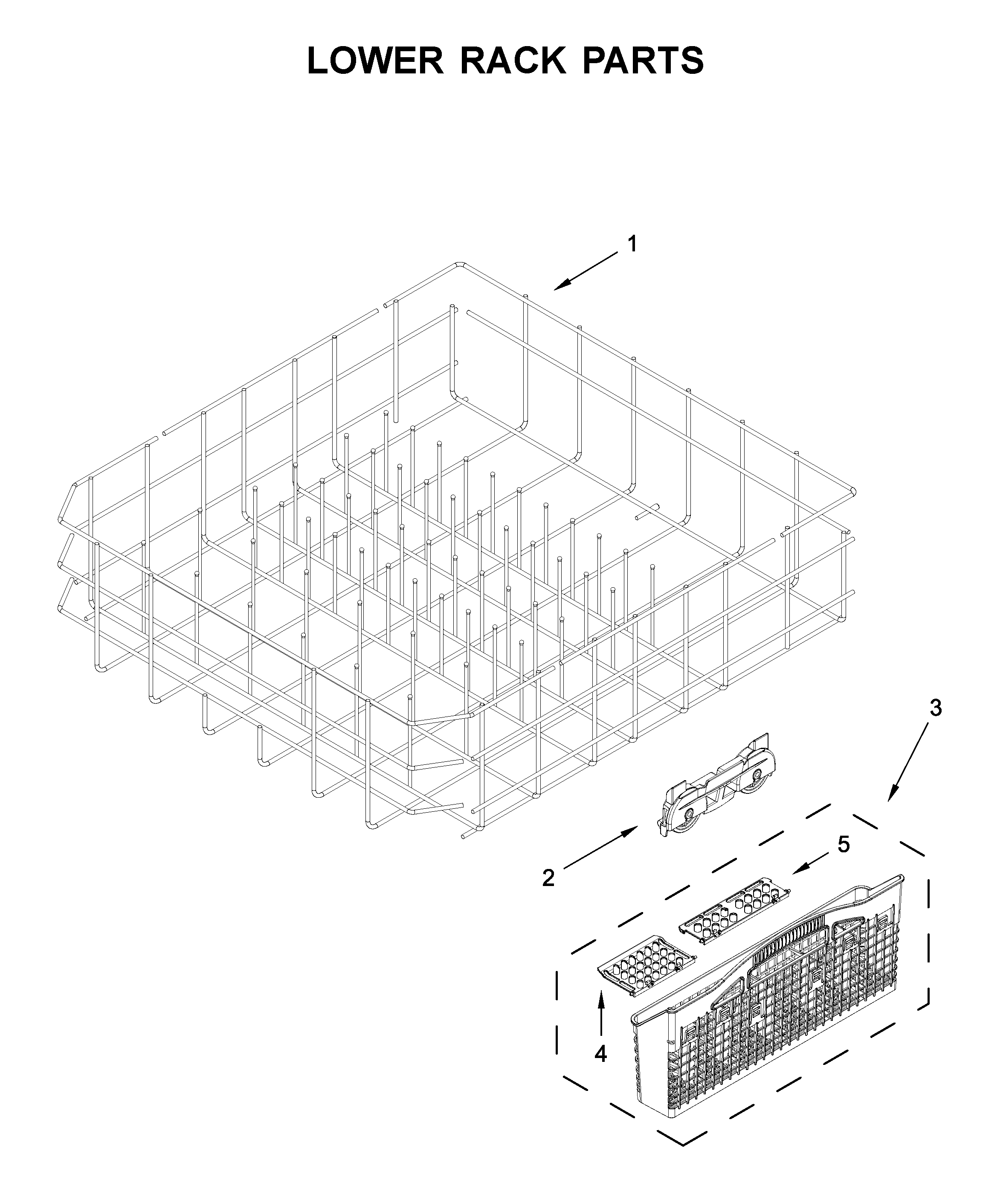 Maytag MDB7959SKZ0 lower rack parts diagram