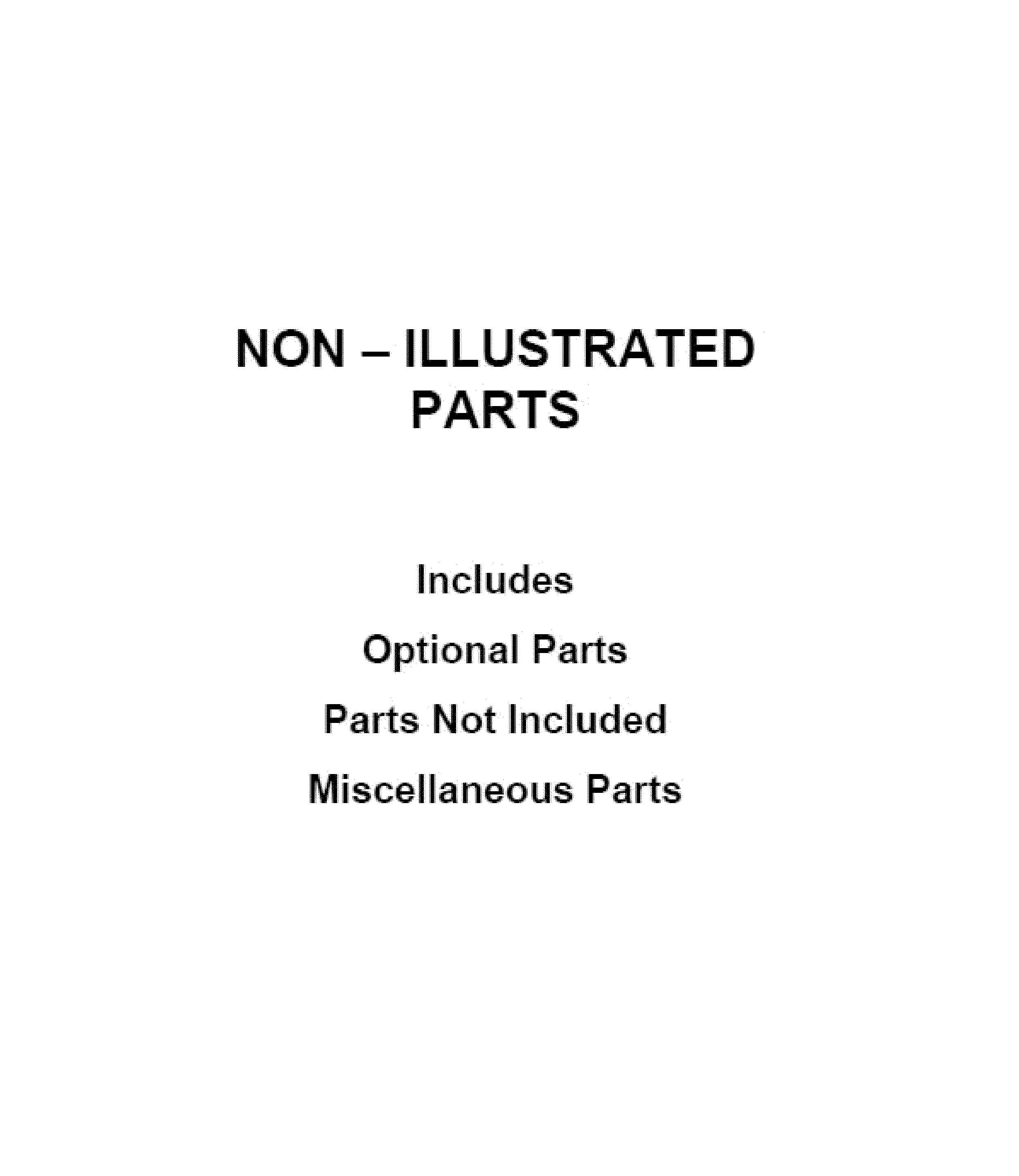 Inglis ITW4880HW2 optional parts (not included) diagram