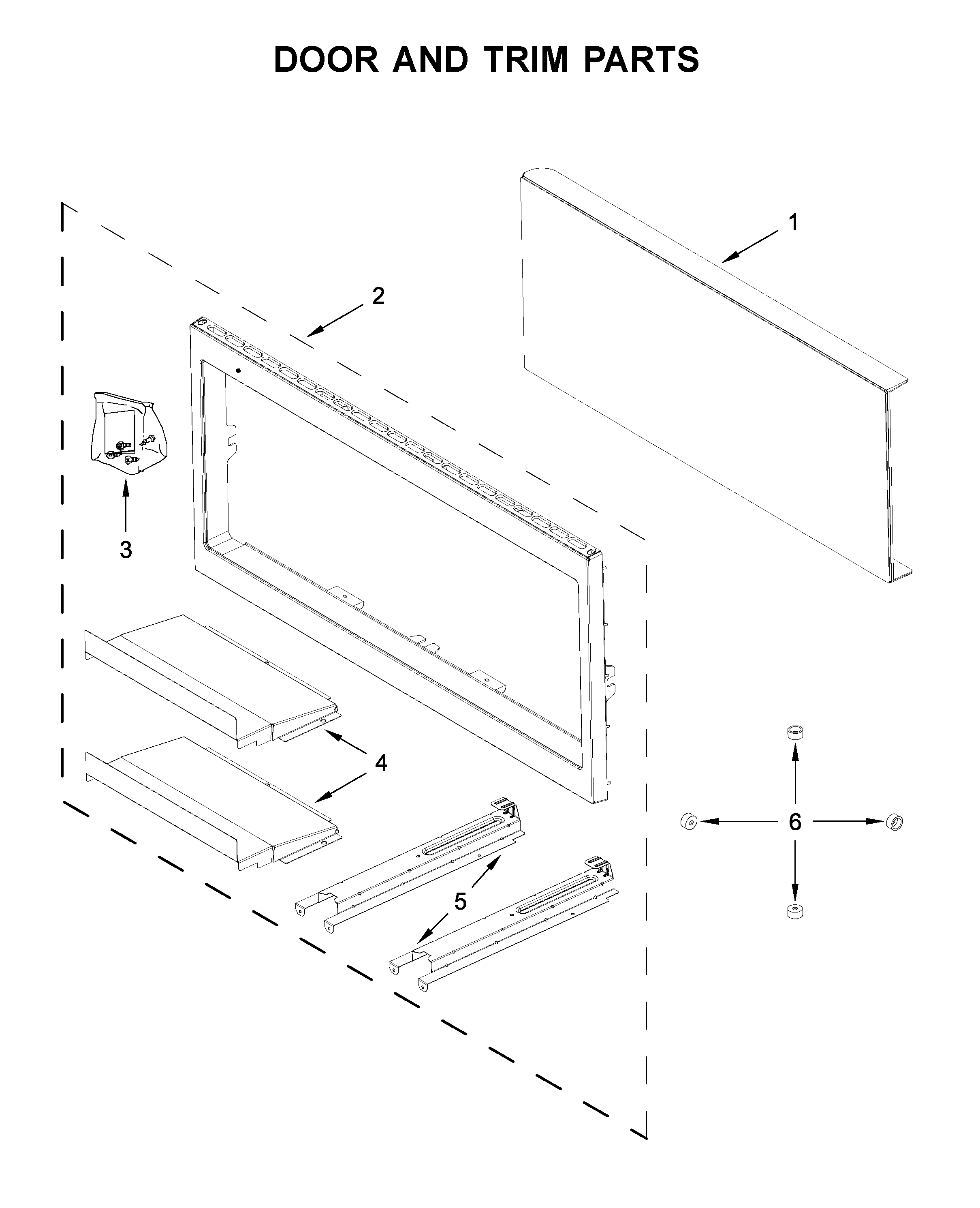Whirlpool YWMT50011KS0 door and trim parts diagram