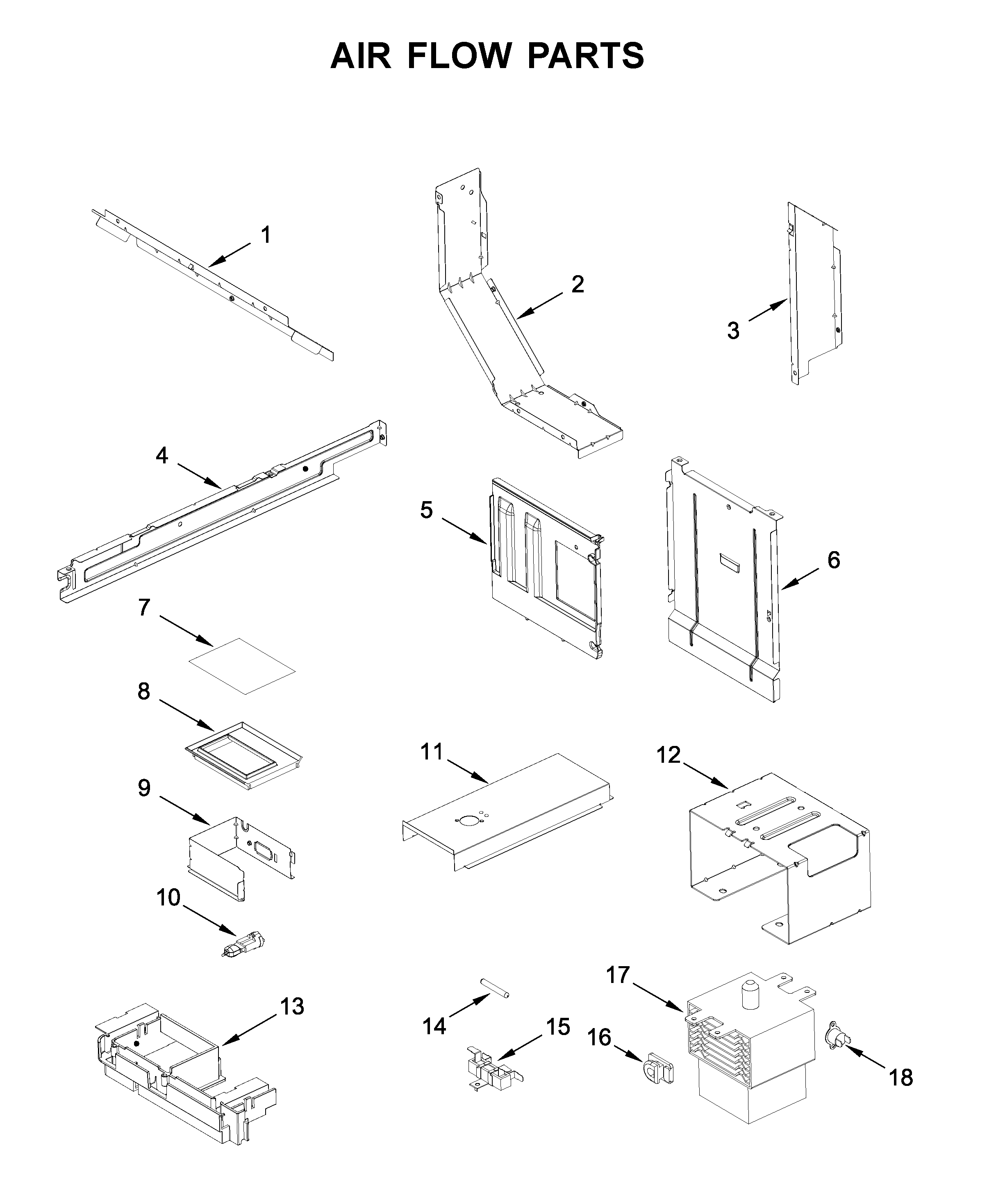 Whirlpool YWMT50011KS0 air flow parts diagram
