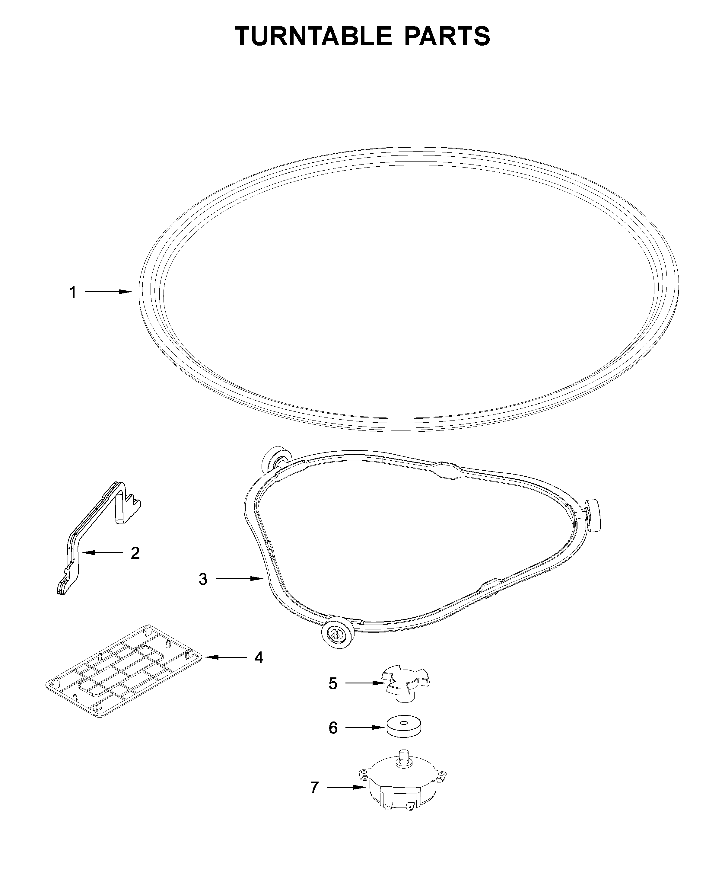 Whirlpool YWMT50011KS0 turntable parts diagram
