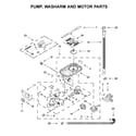 KitchenAid KDTM604KBS0 pump, washarm and motor parts diagram