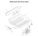KitchenAid KDFM404KBS0 upper rack and track parts diagram