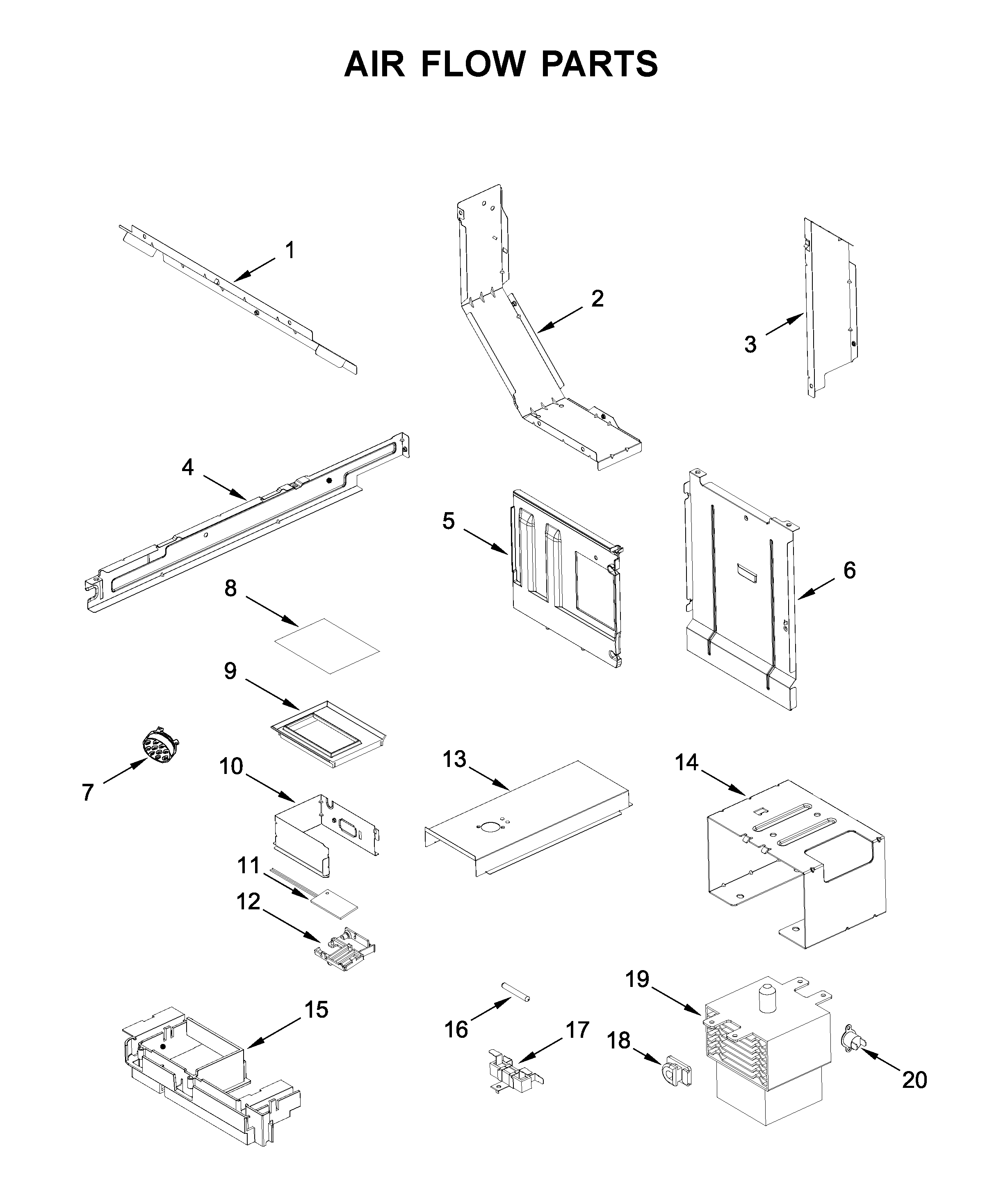 KitchenAid YKMBT5011KS0 air flow parts diagram