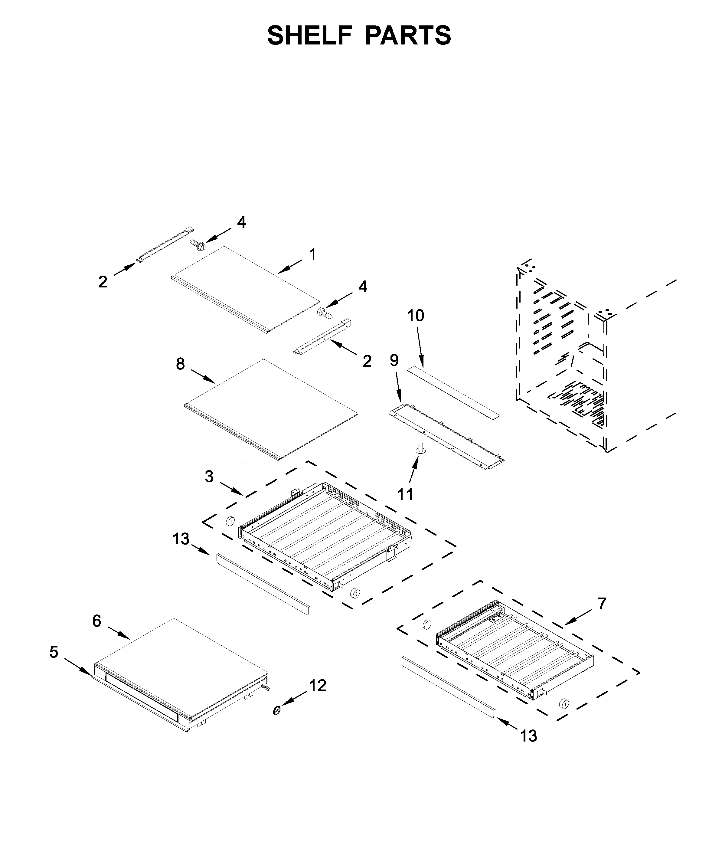 KitchenAid KUBR304ESS01 shelf parts diagram