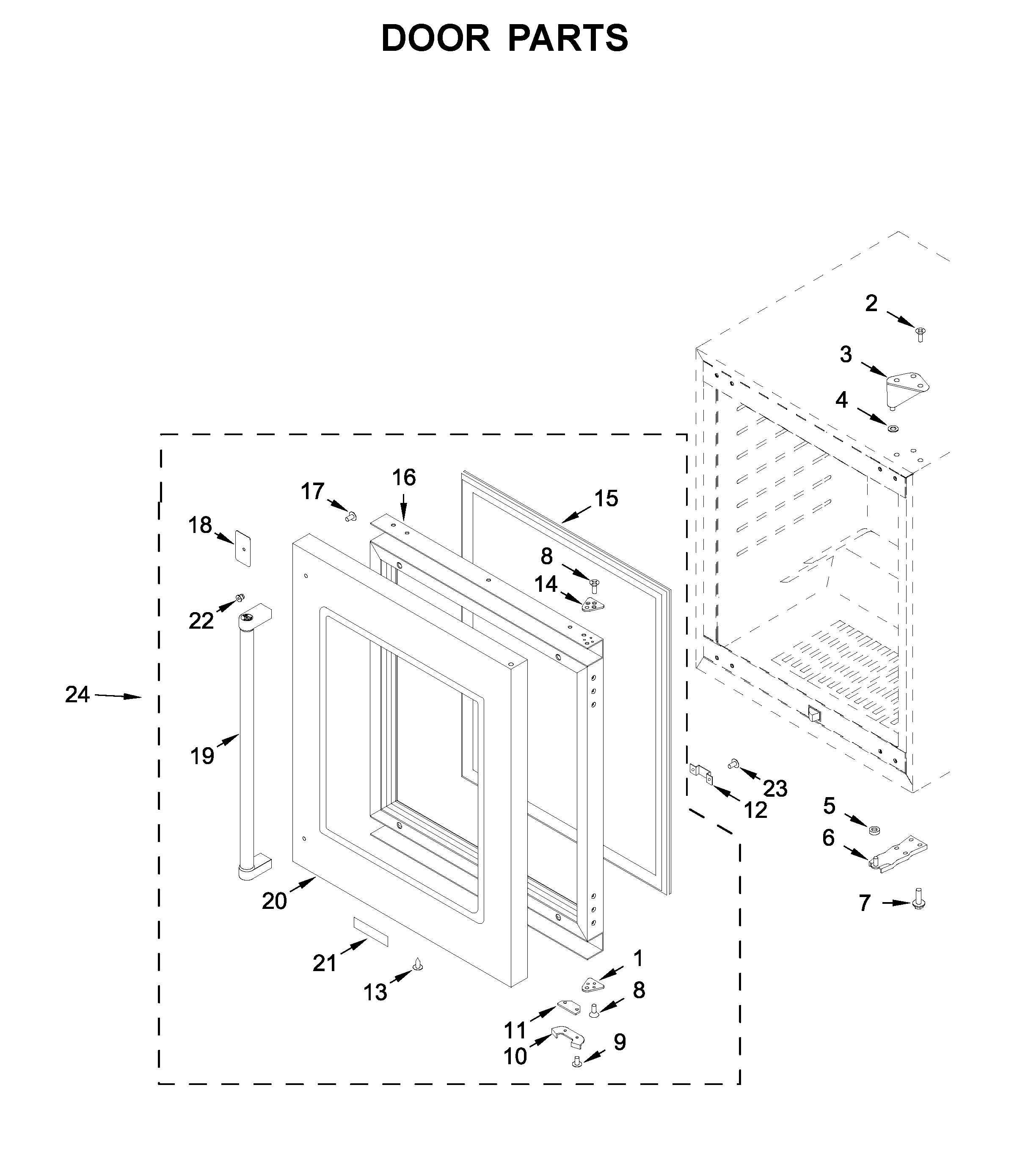 KitchenAid KUBR304ESS01 door parts diagram