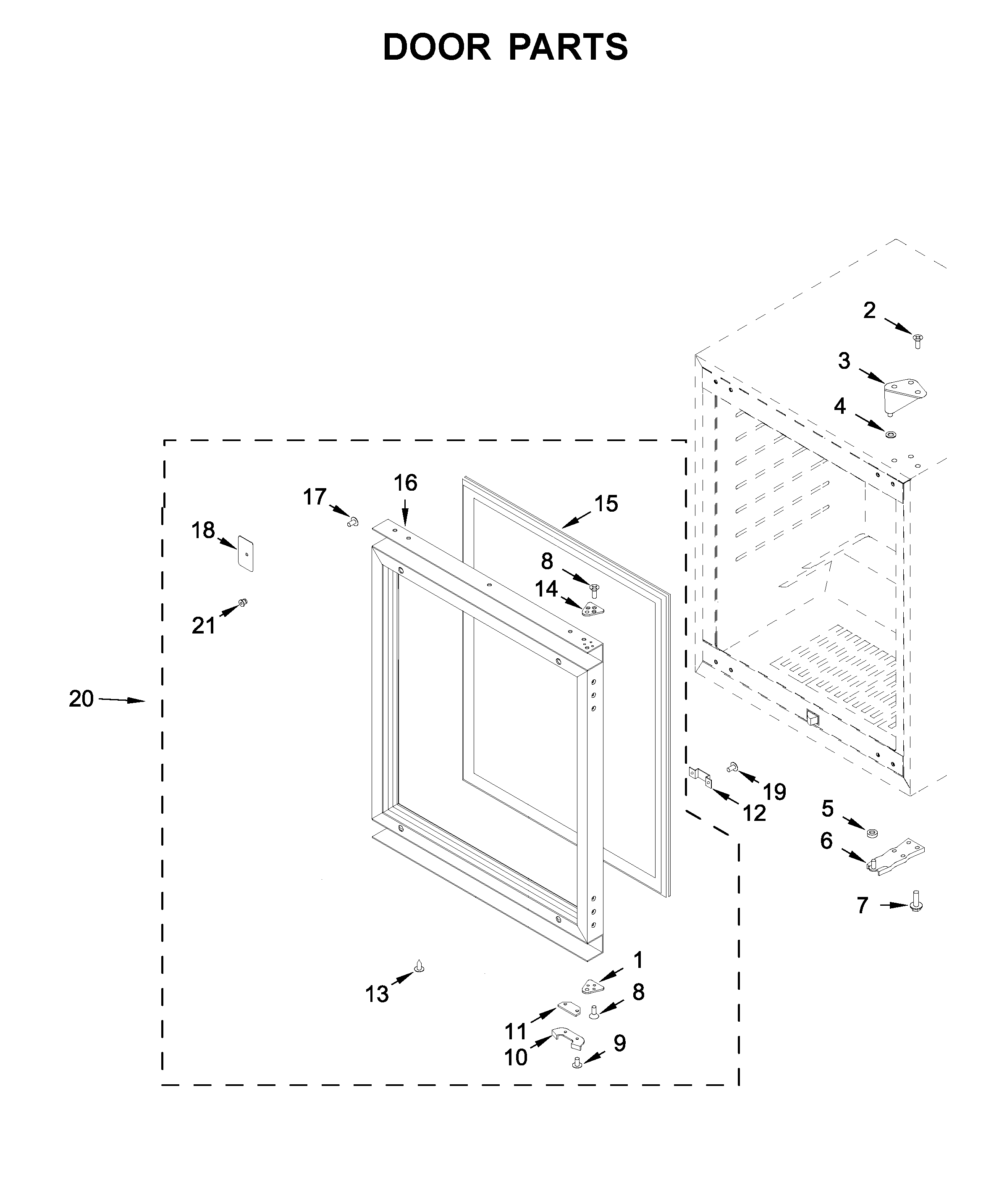 KitchenAid KUBL204EPA01 door parts diagram