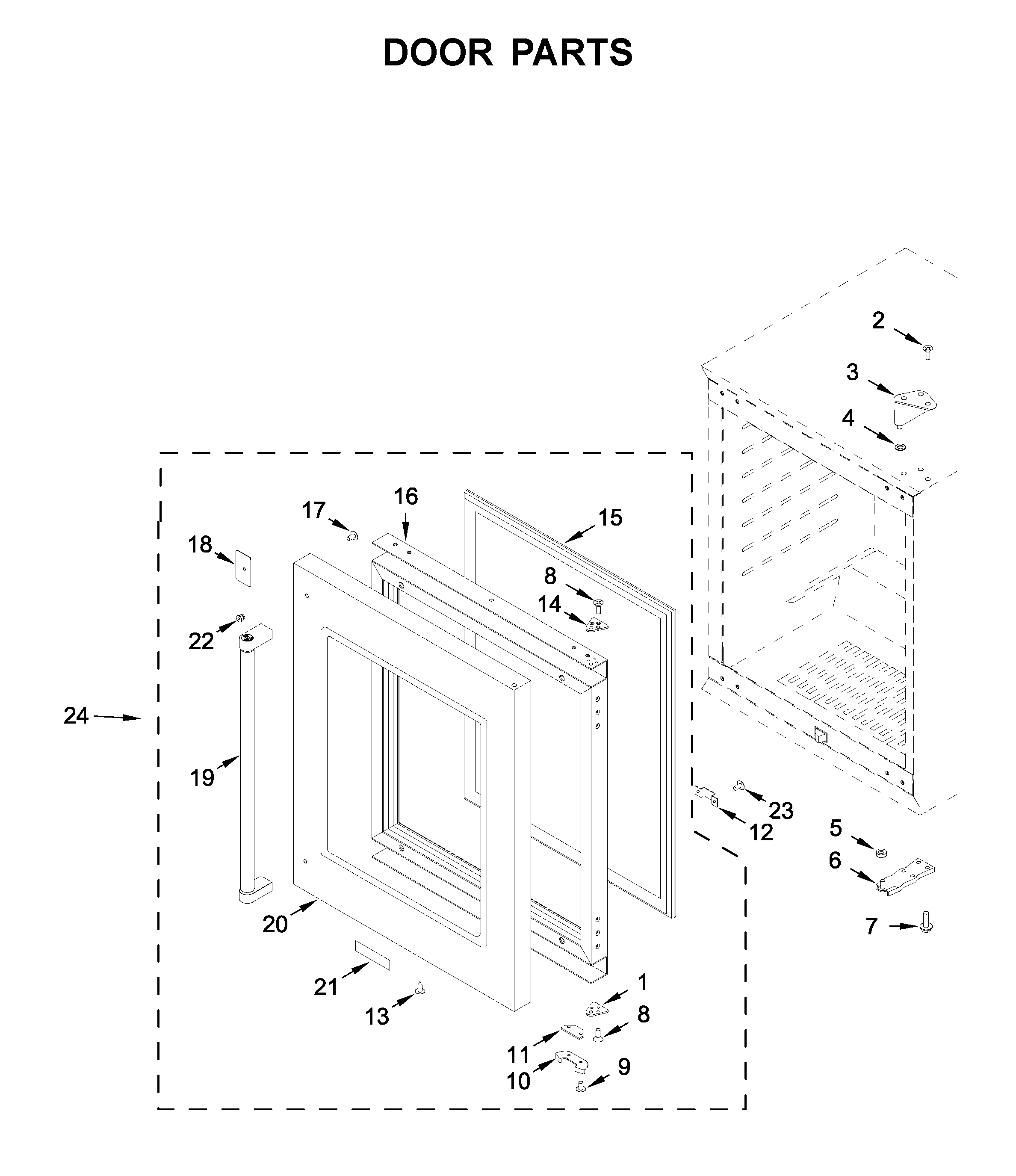 KitchenAid KUBR204ESB01 door parts diagram