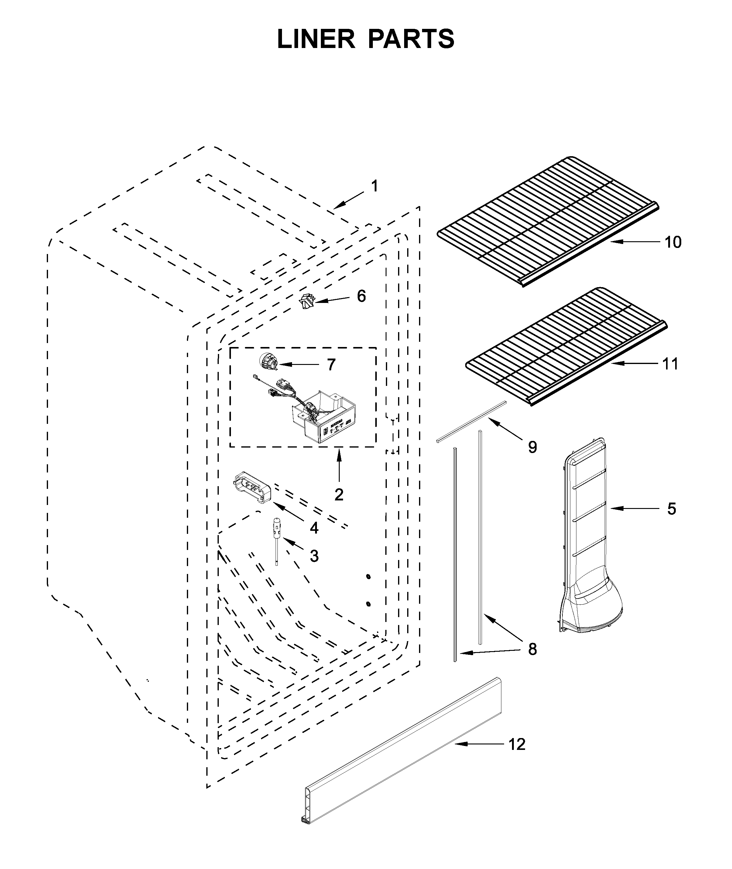 Maytag MZF34X18FW04 liner parts diagram