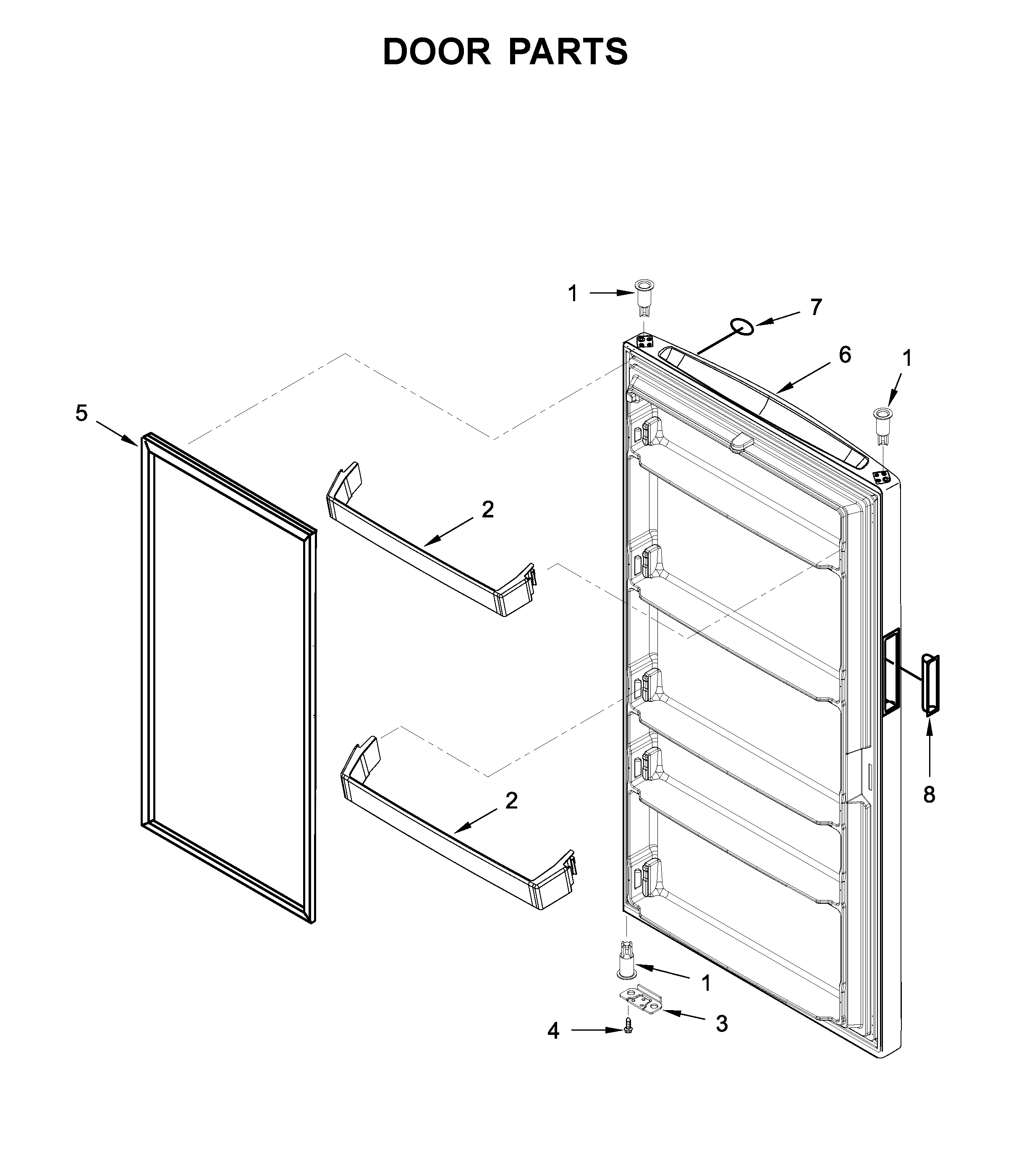Maytag MZF34X18FW04 door parts diagram